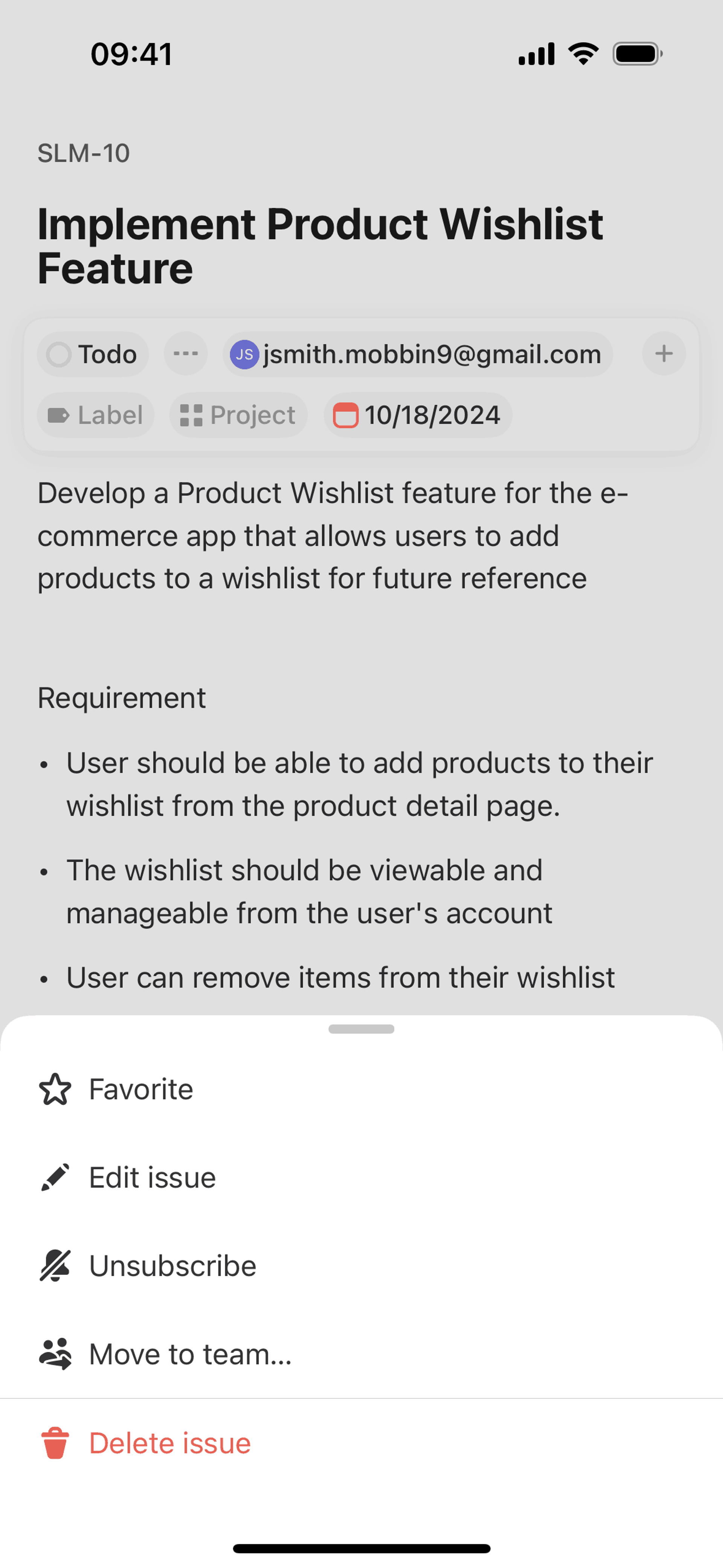 Linear iOS Developer Tools interface screenshot 16