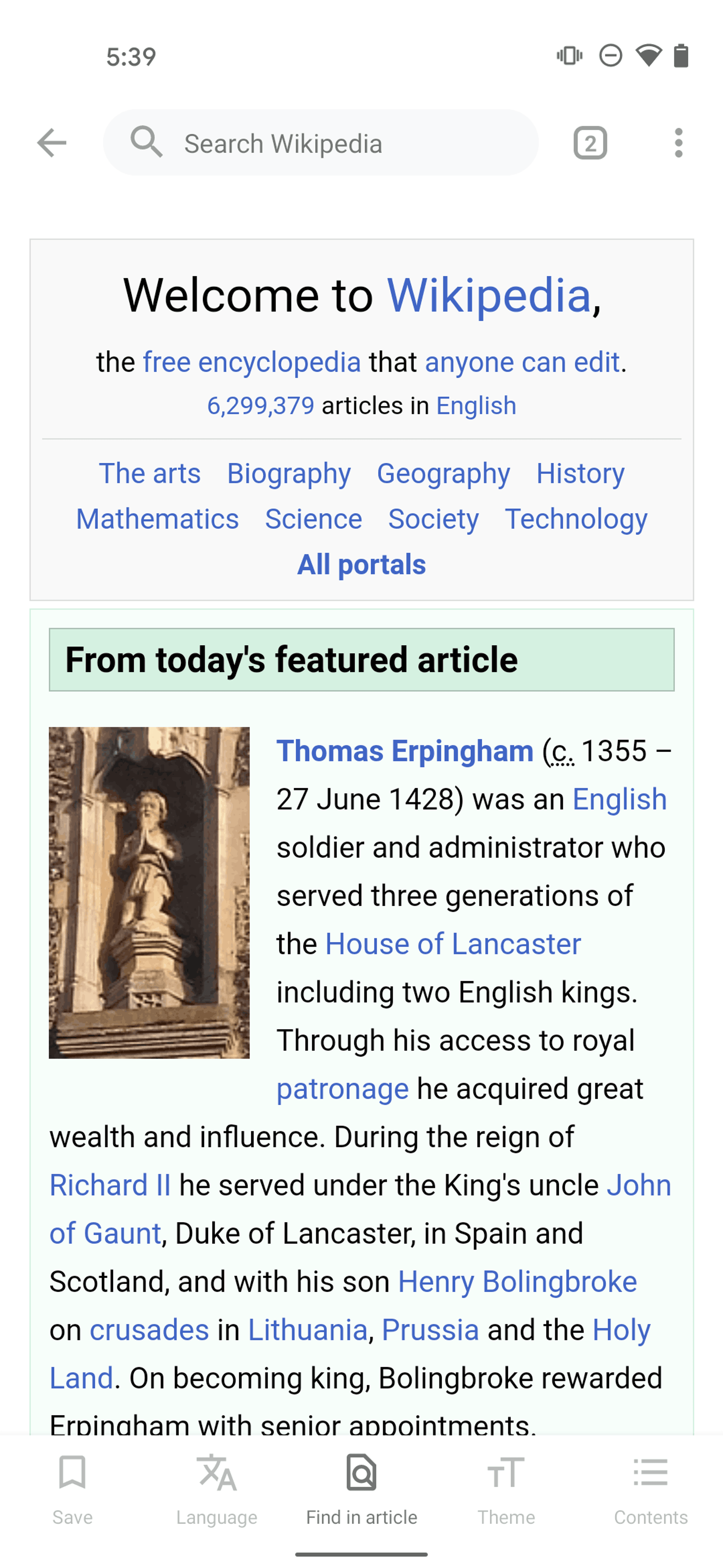 Wikipedia Android Reference interface screenshot 23