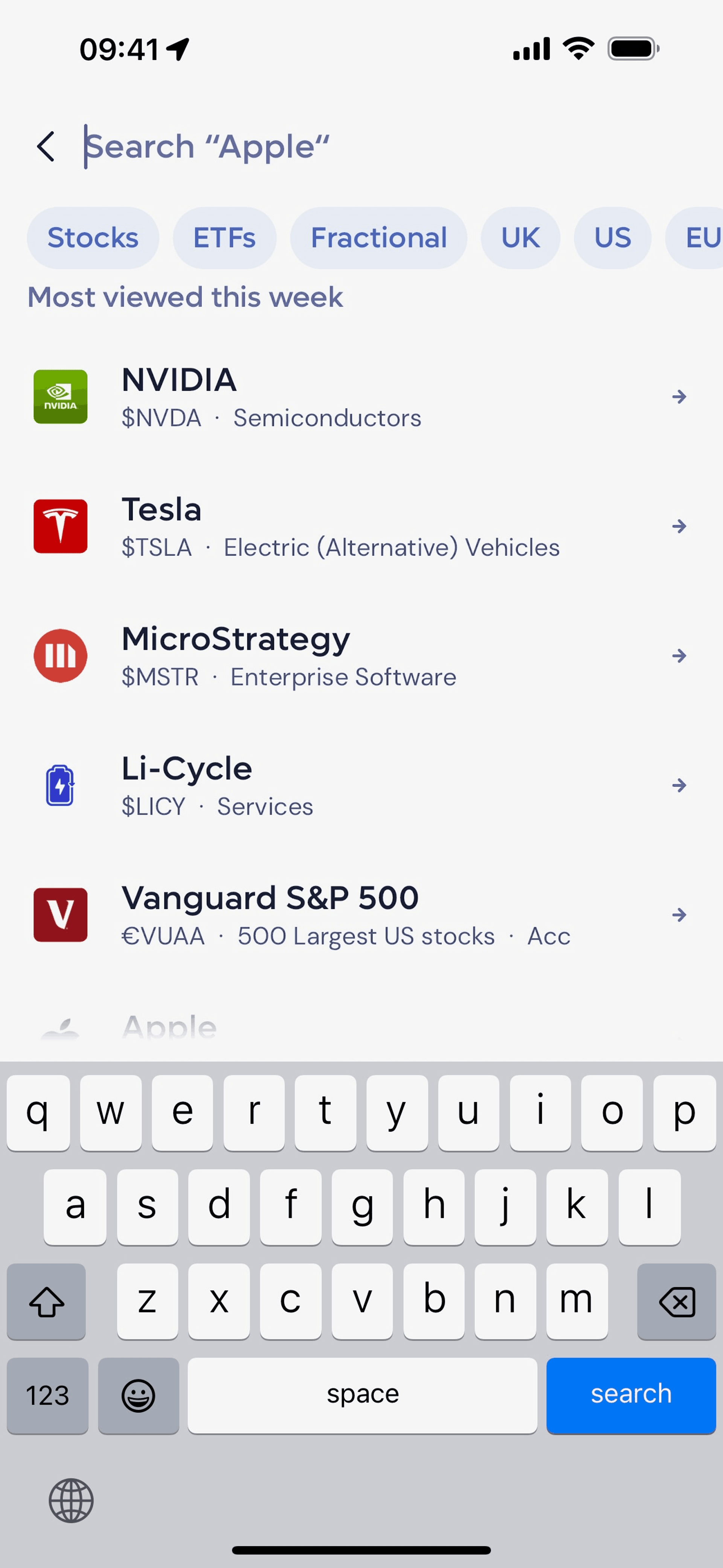 Lightyear iOS Finance interface screenshot 15