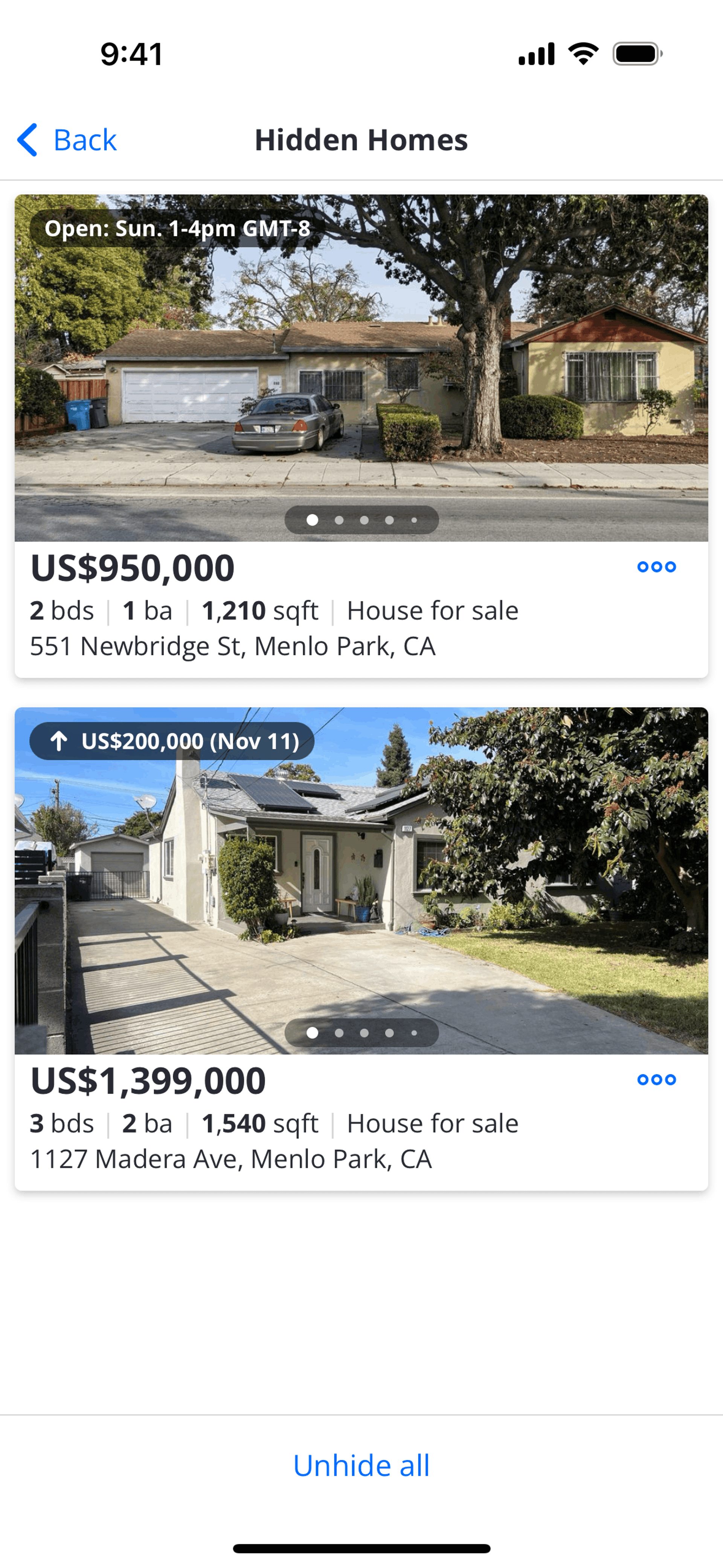 Zillow iOS Real Estate interface screenshot 18