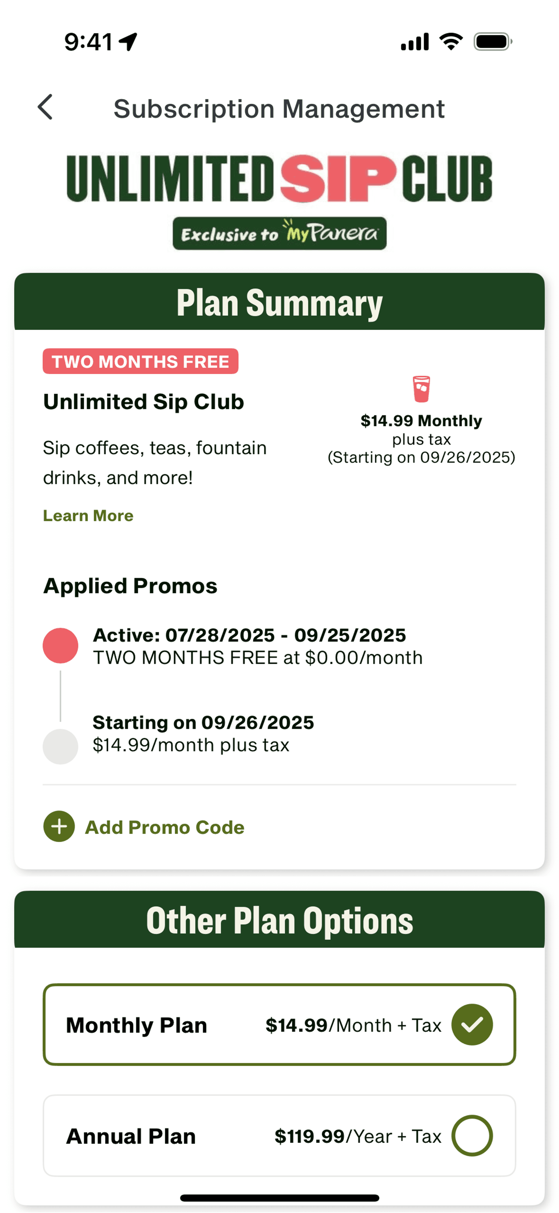 Panera Bread iOS Food & Drink interface screenshot 10