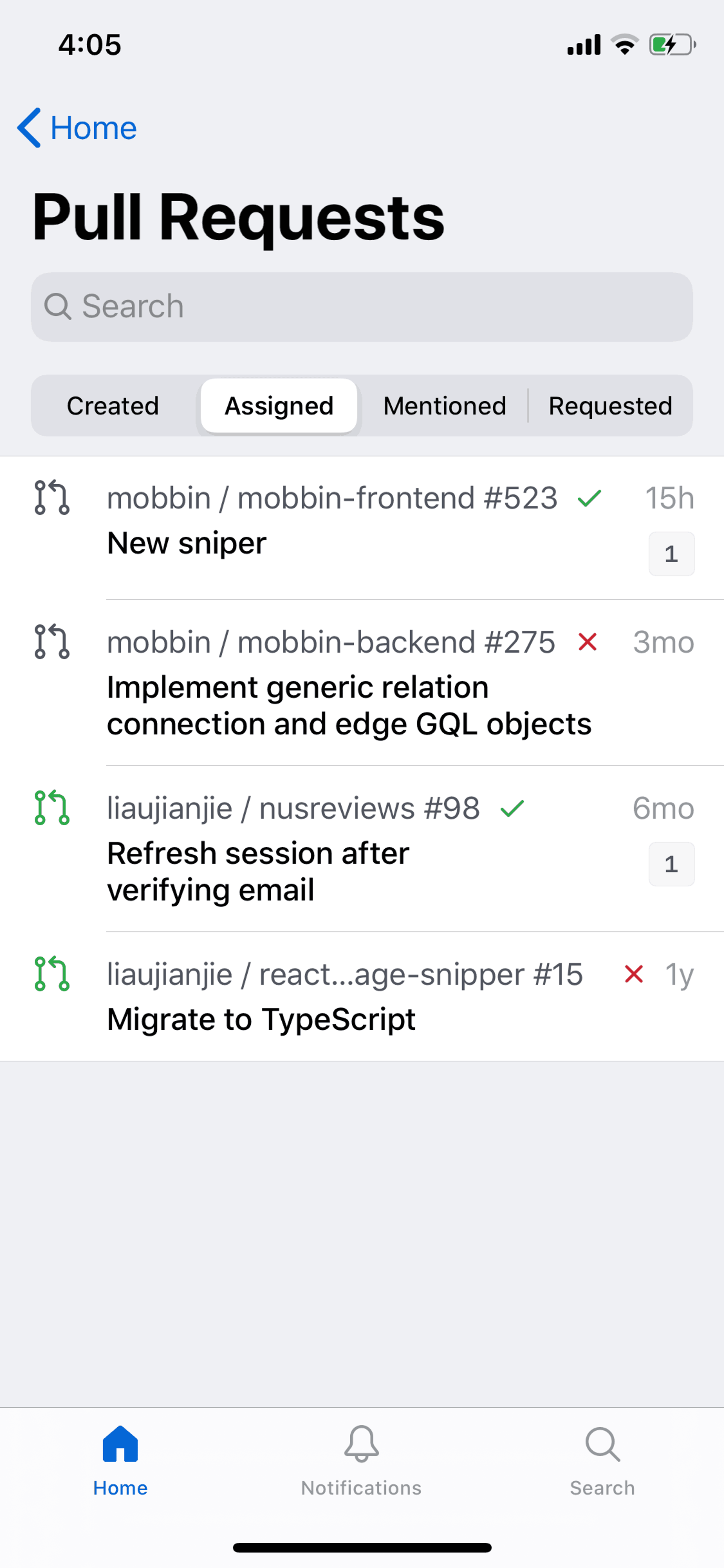 GitHub iOS Developer Tools interface screenshot 23