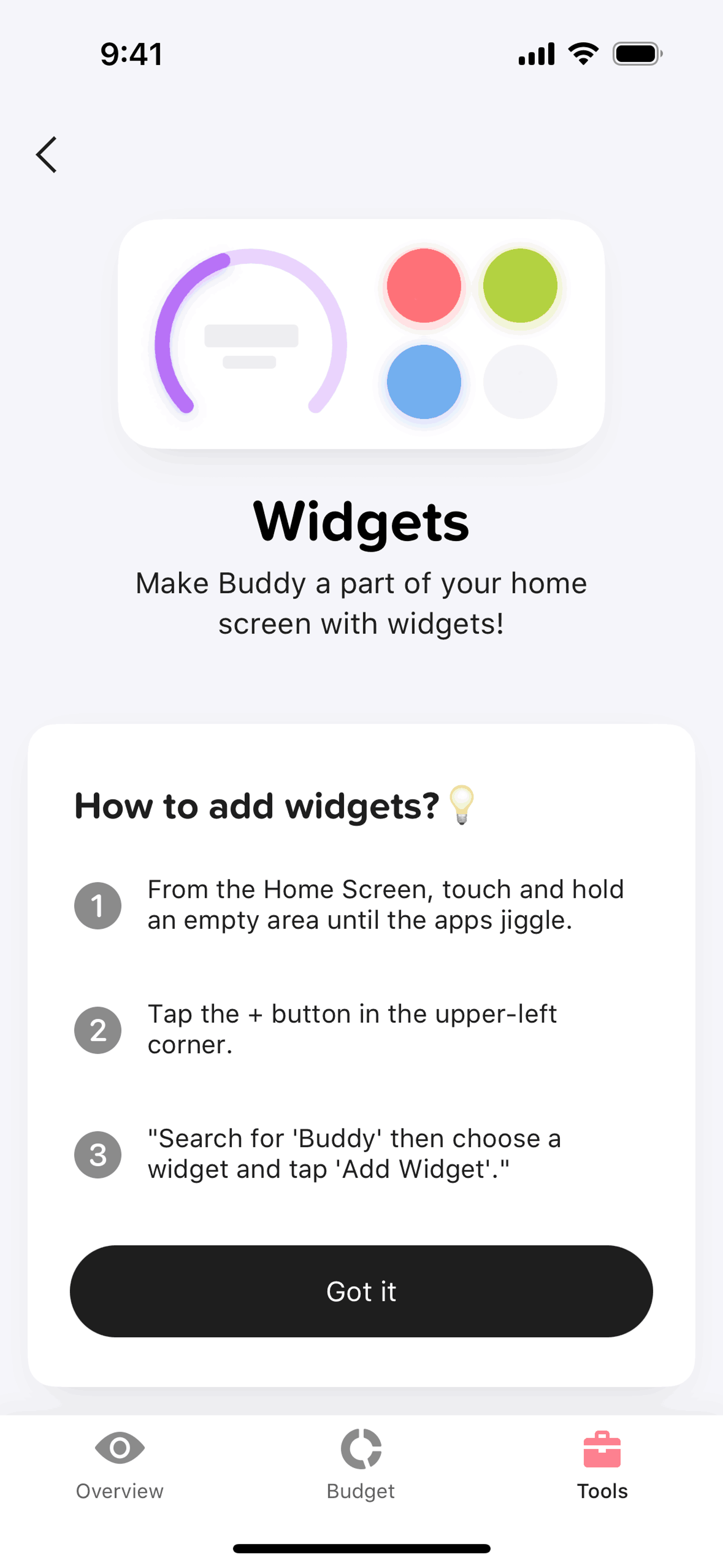 Buddy iOS Finance interface screenshot 14