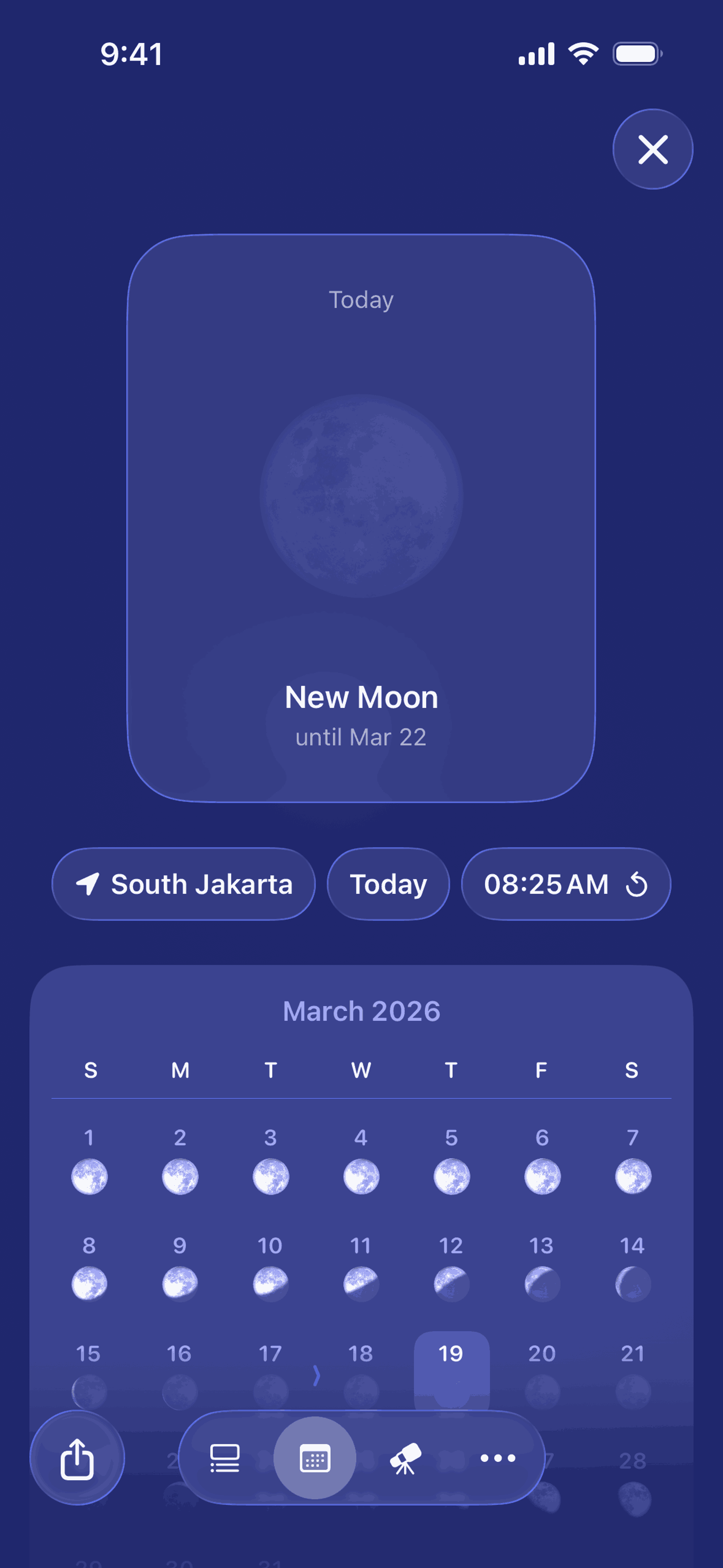 Moonlitt iOS night interface screenshot 13