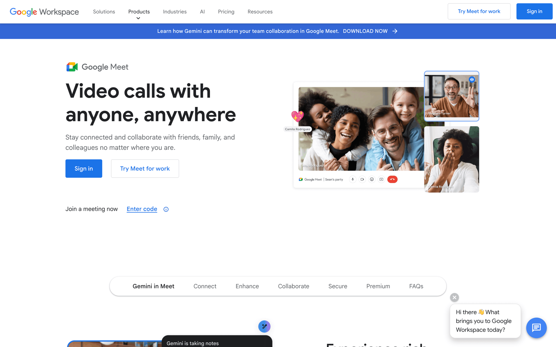 Google Meet Web Social Networking interface screenshot 1