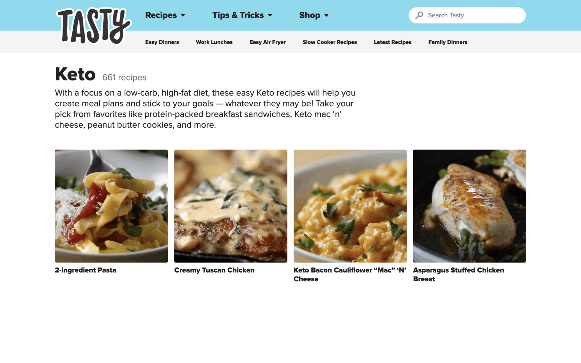 Tasty Web Food & Drink interface screenshot 14