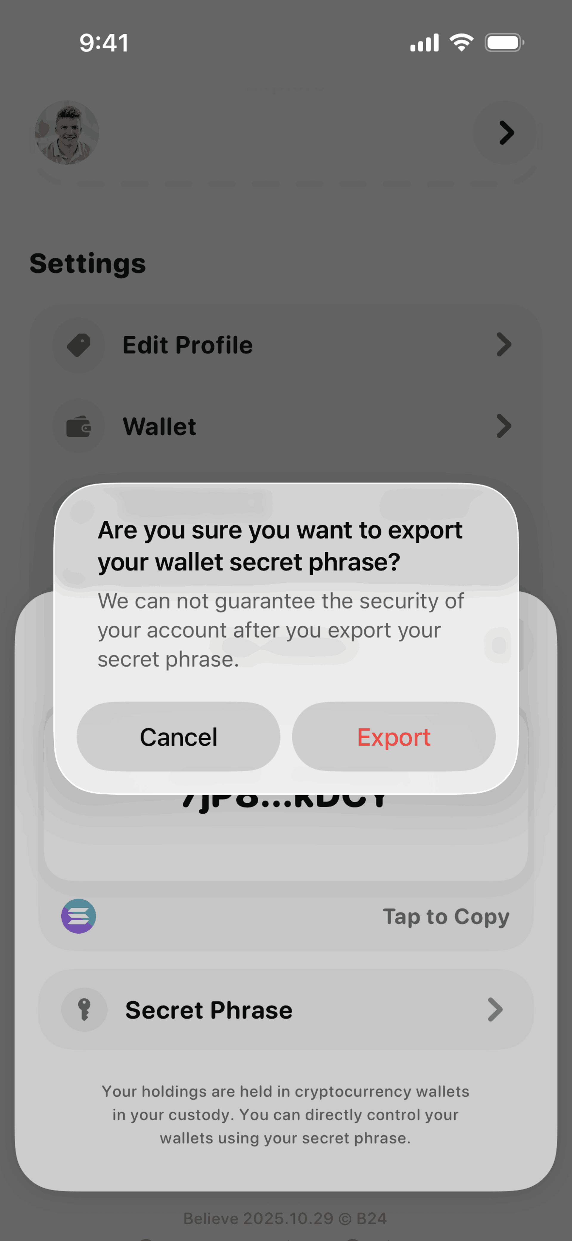 Believe iOS Finance interface screenshot 24
