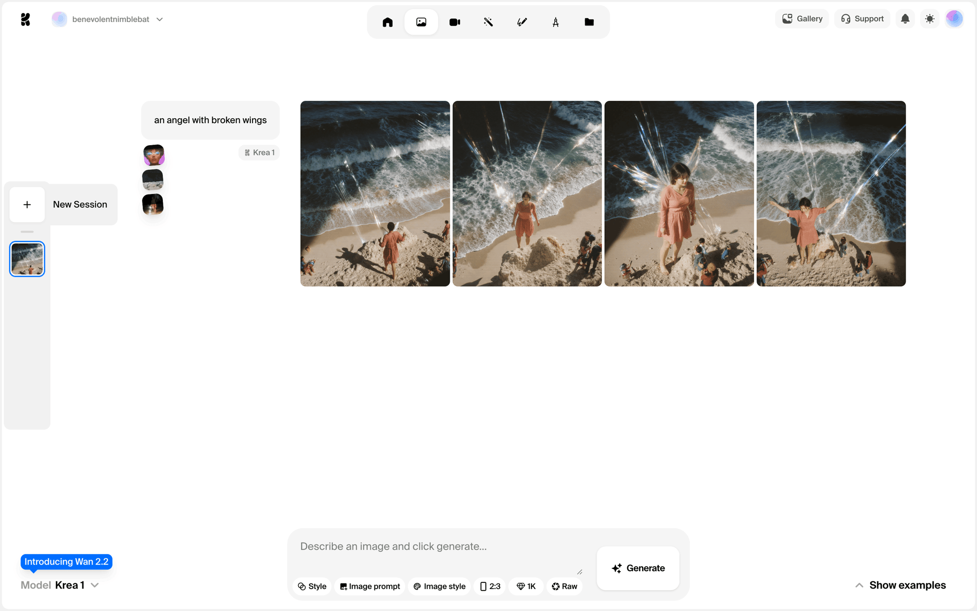 Krea AI Web Photo & Video interface screenshot 19
