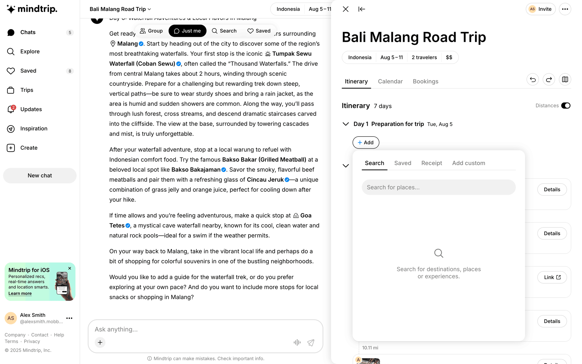 Mindtrip Web AI interface screenshot 9
