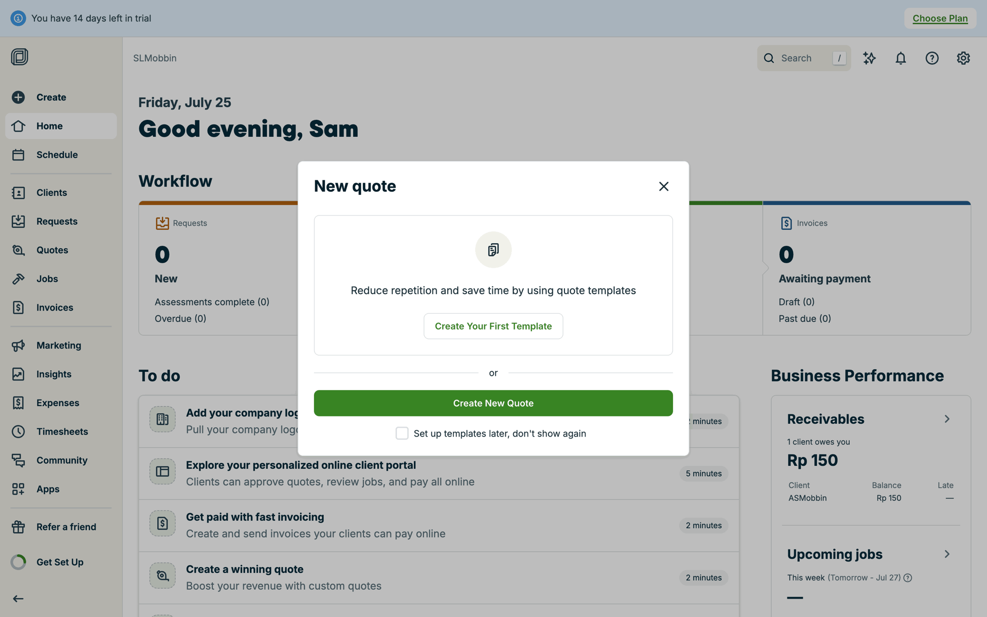 Jobber Web Business interface screenshot 12