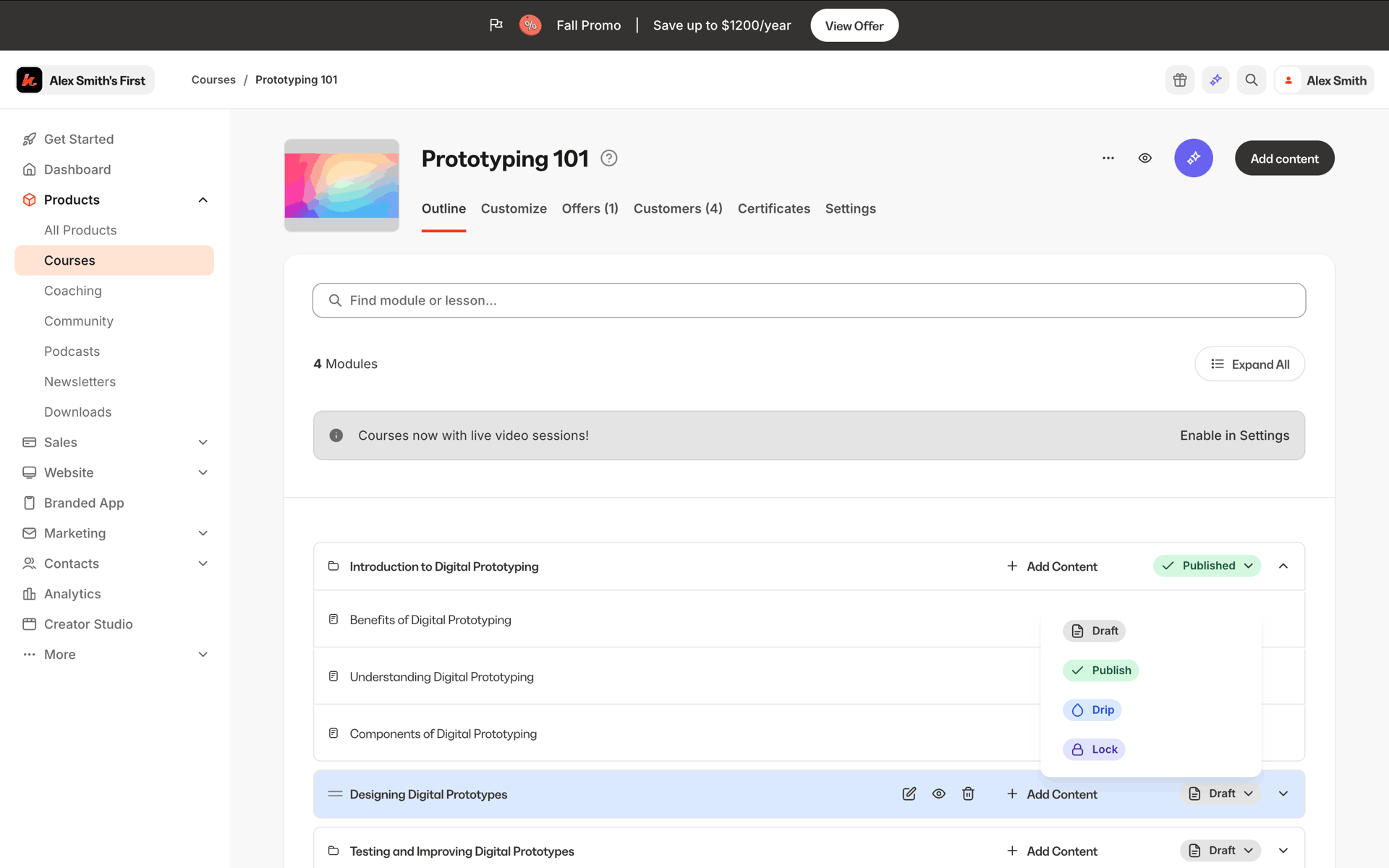 Kajabi Web Business interface screenshot 9