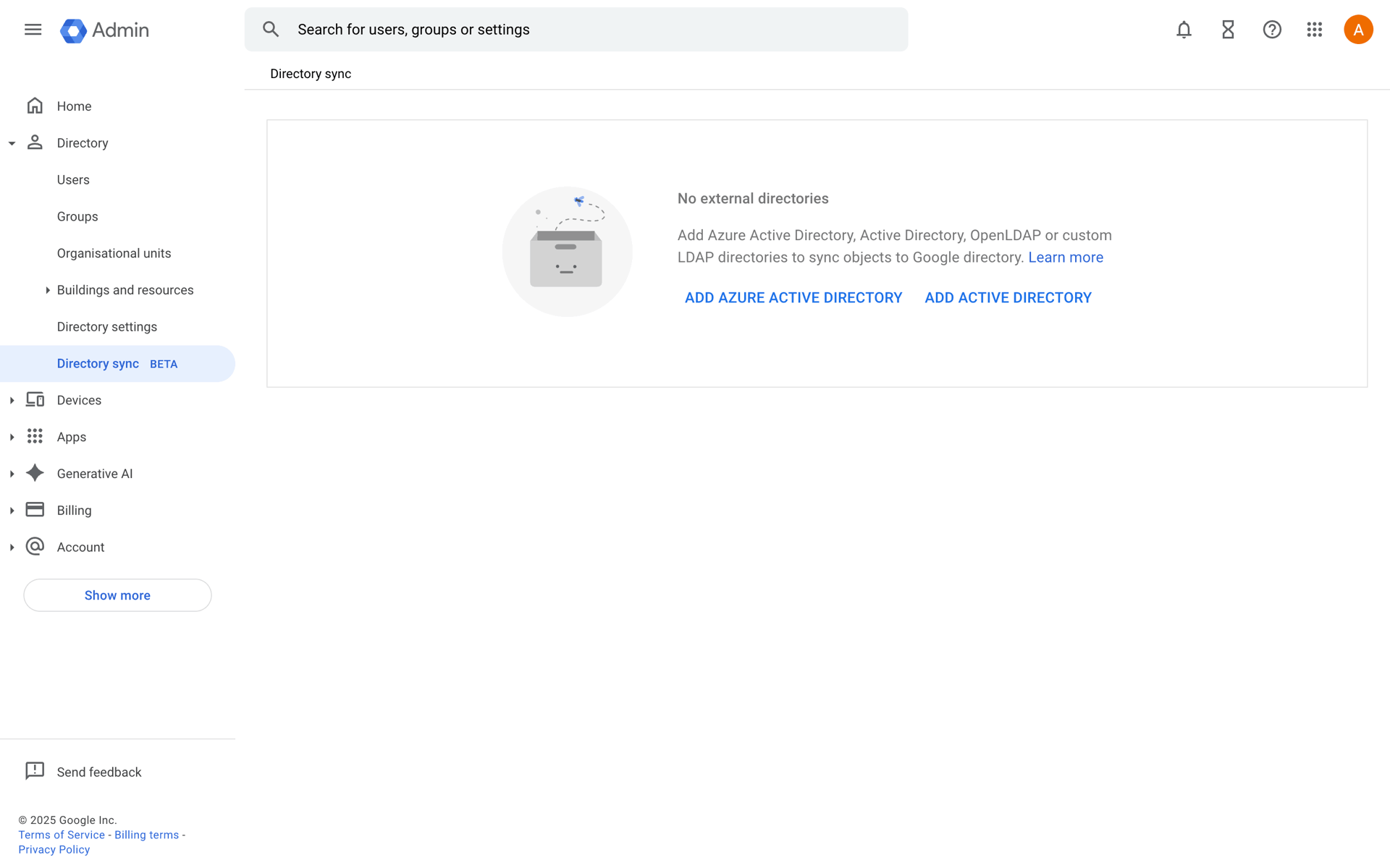 Google Workspace Web Business interface screenshot 20