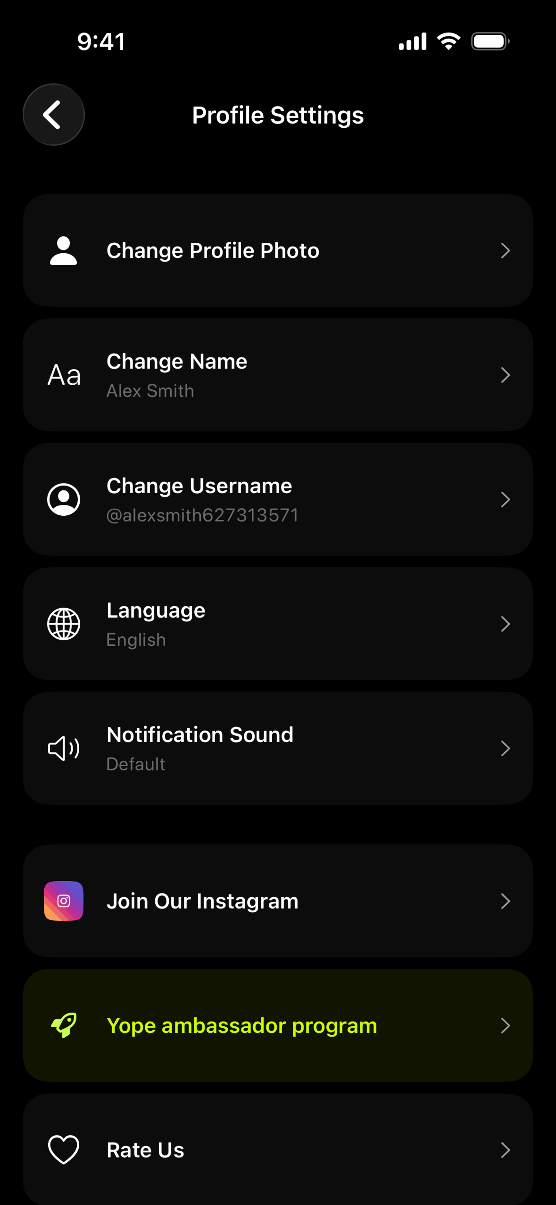 yope iOS Social Networking interface screenshot 14