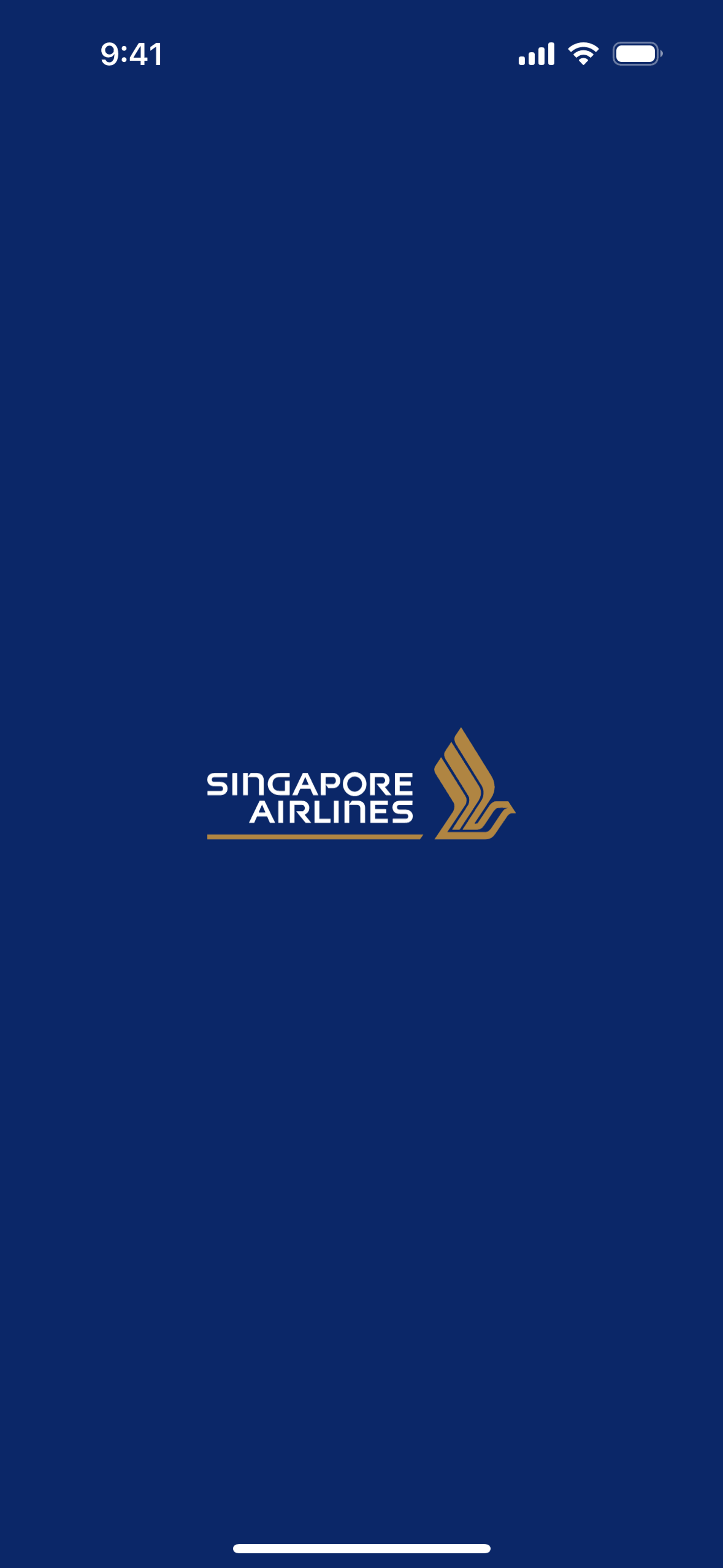 Singapore Airlines iOS Travel & Transportation interface screenshot 1