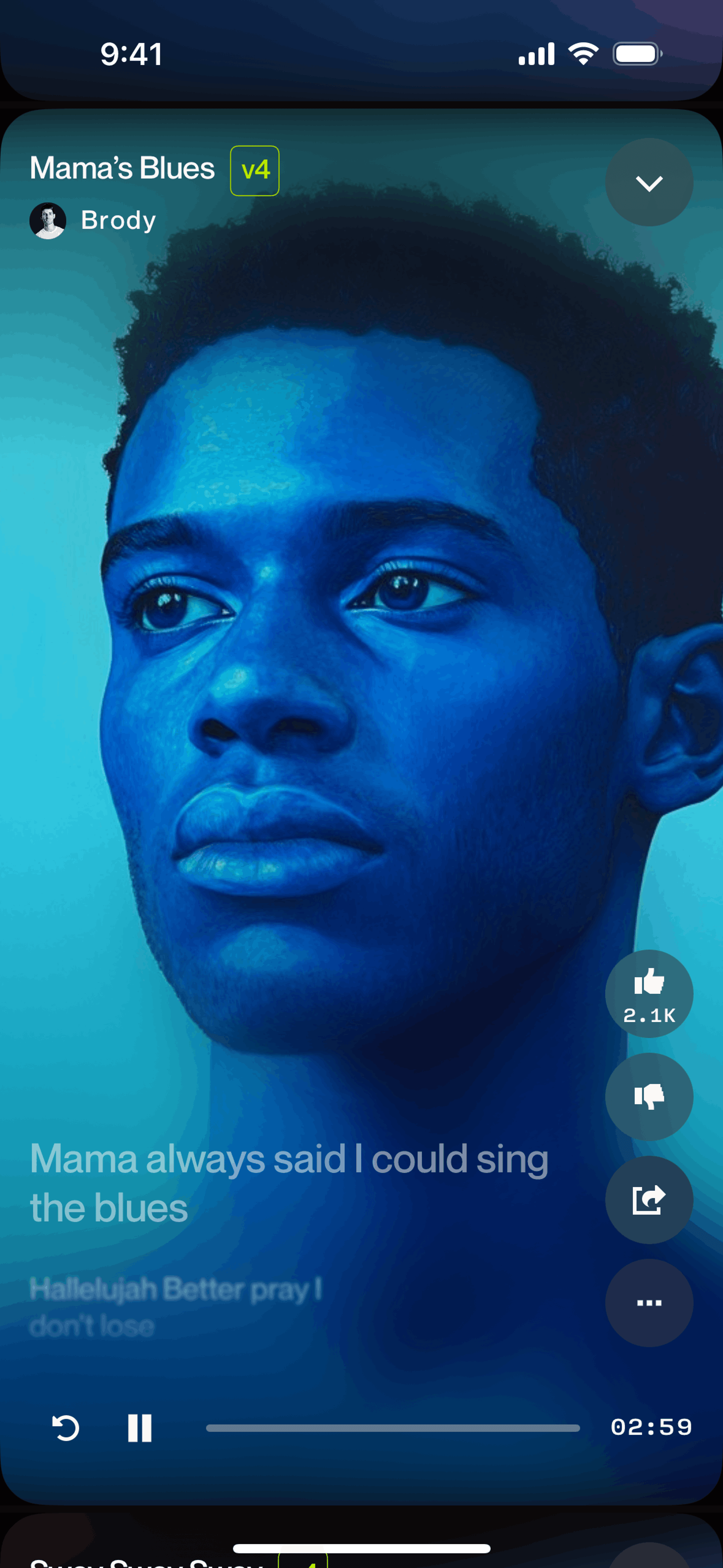 Suno iOS AI interface screenshot 16