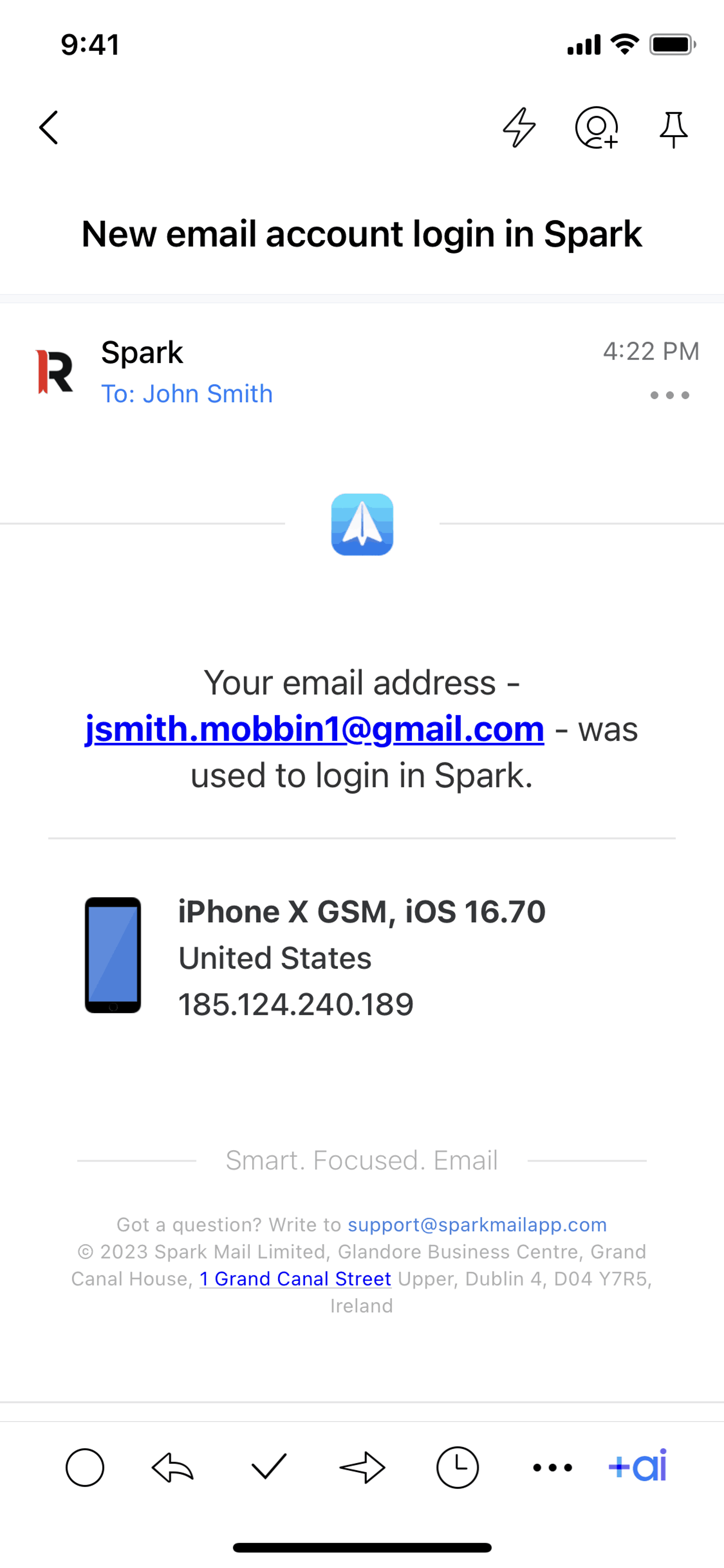 Spark Mail iOS AI interface screenshot 4