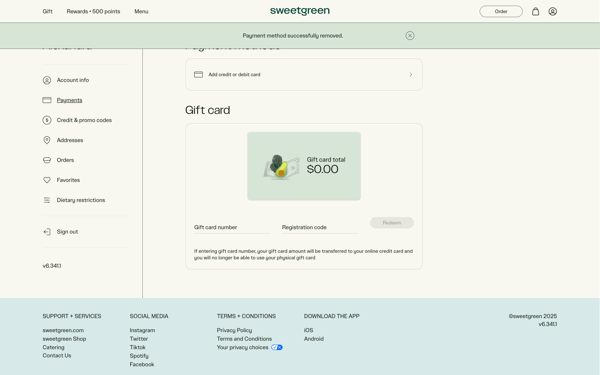 sweetgreen Web Food & Drink interface screenshot 16