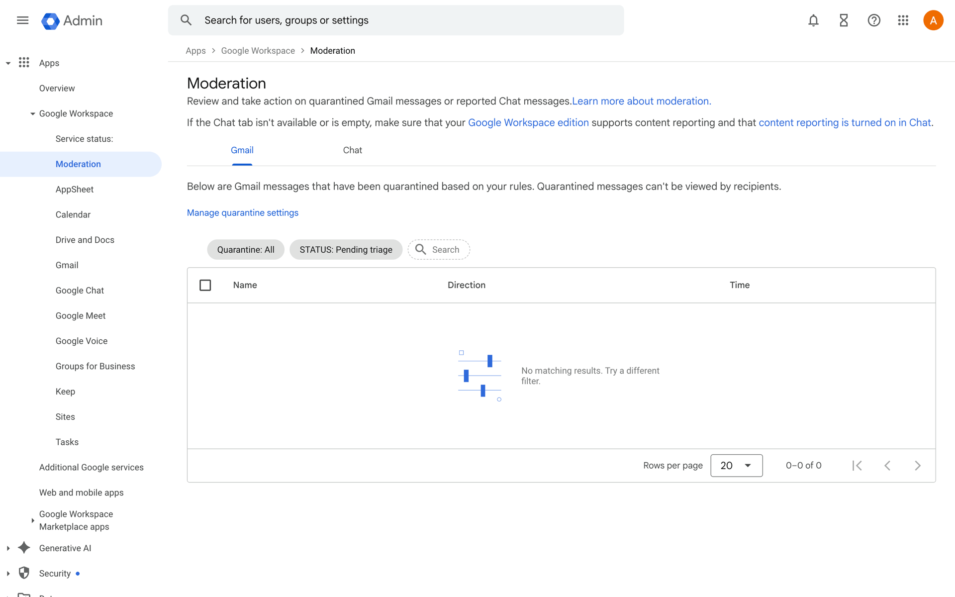 Google Workspace Web Business interface screenshot 23