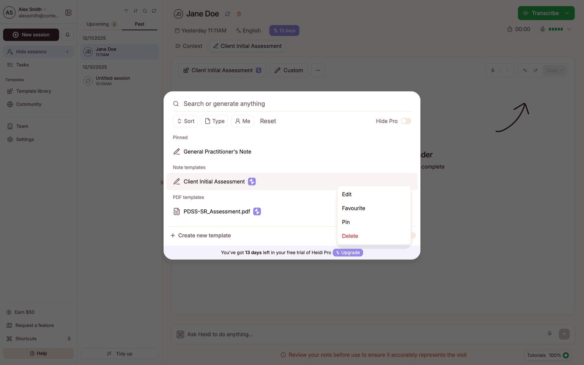 Heidi Web AI interface screenshot 7