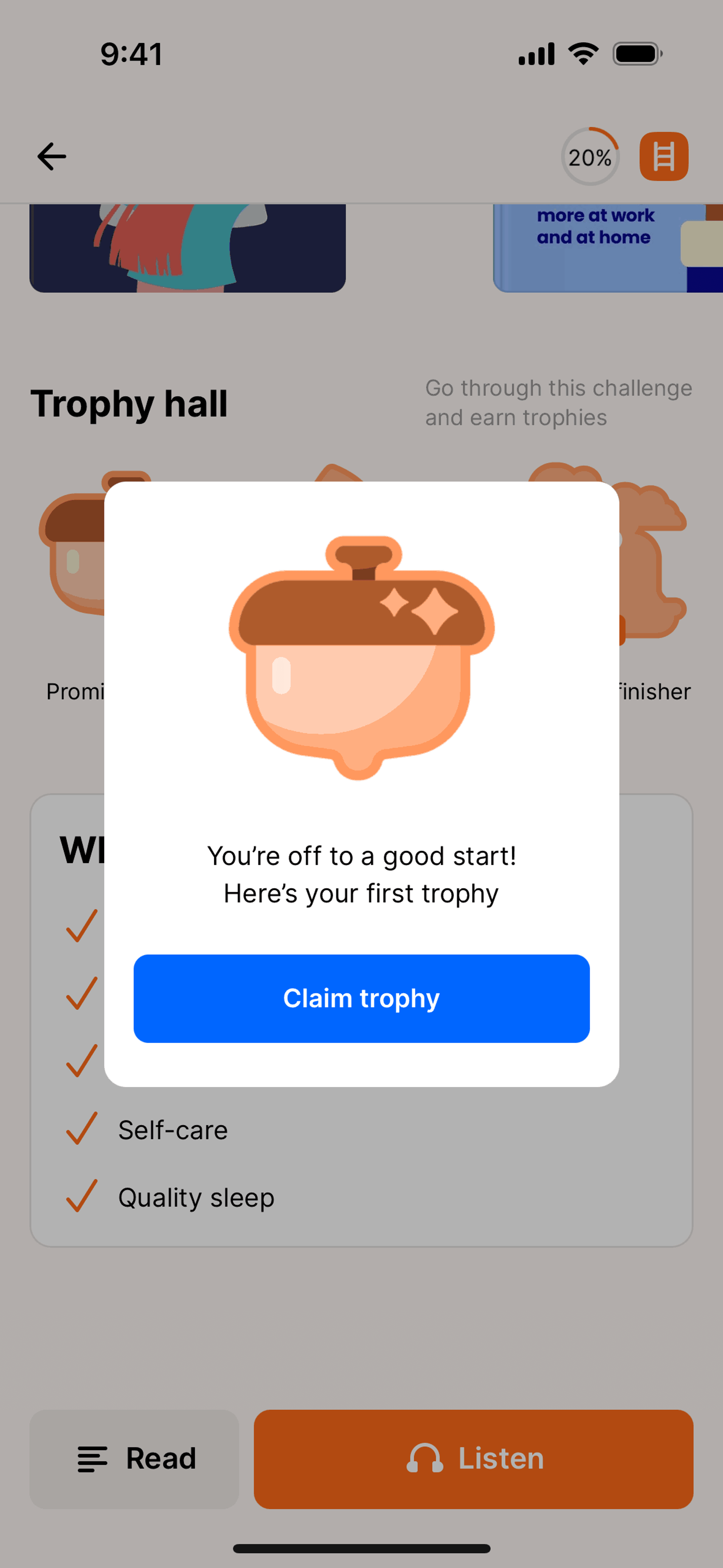 Headway iOS Education interface screenshot 8