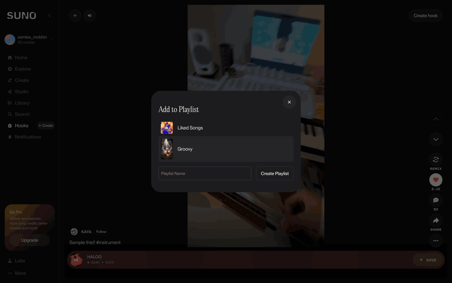 Suno Web AI interface screenshot 7