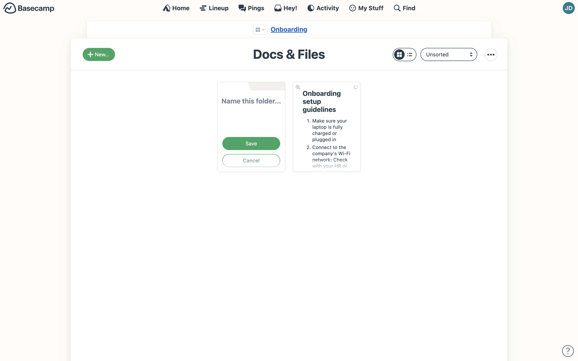 Basecamp Web Business interface screenshot 20