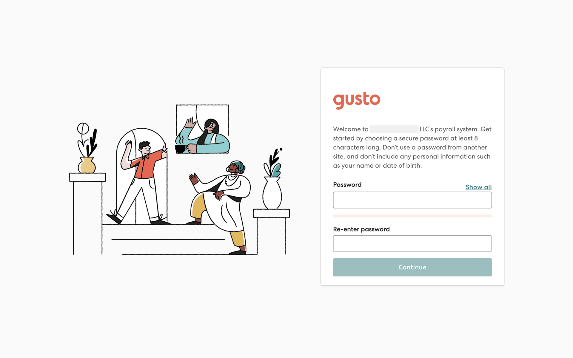 Gusto Web Finance interface screenshot 1