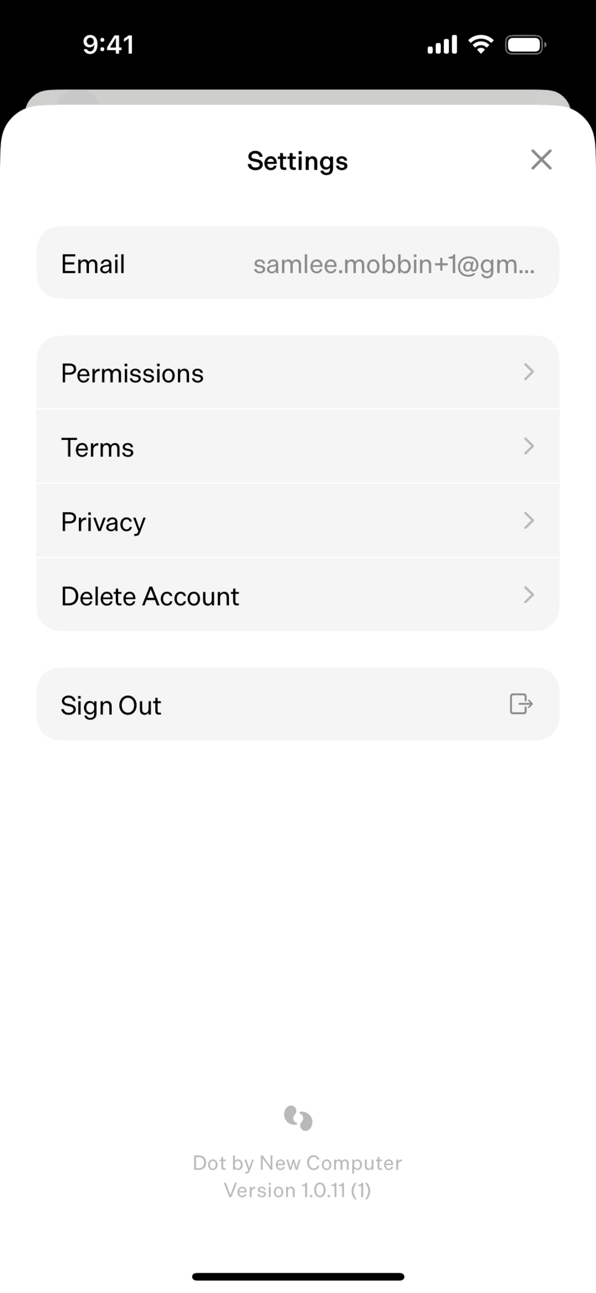 Dot iOS AI interface screenshot 13