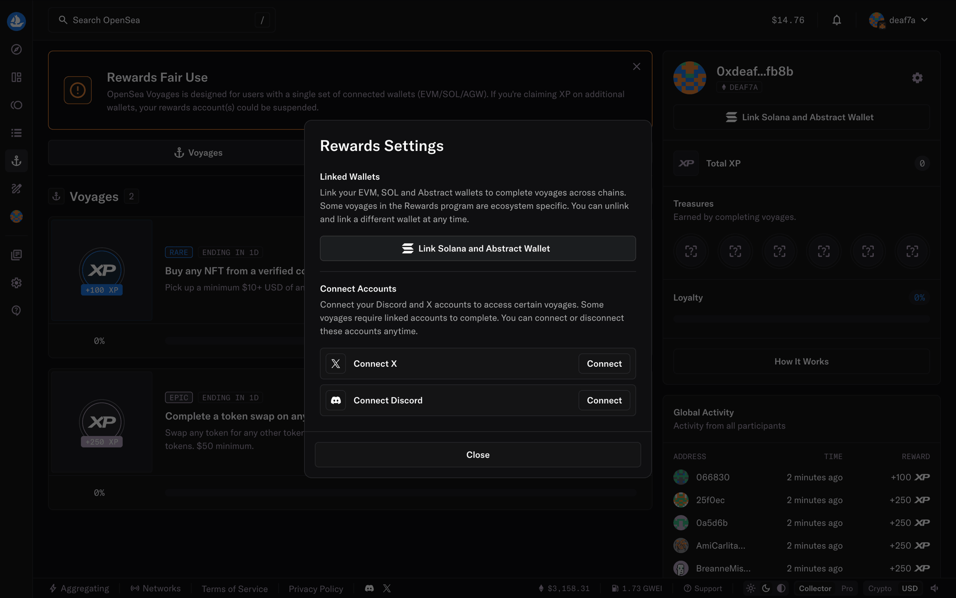 OpenSea Web Crypto & Web3 interface screenshot 10