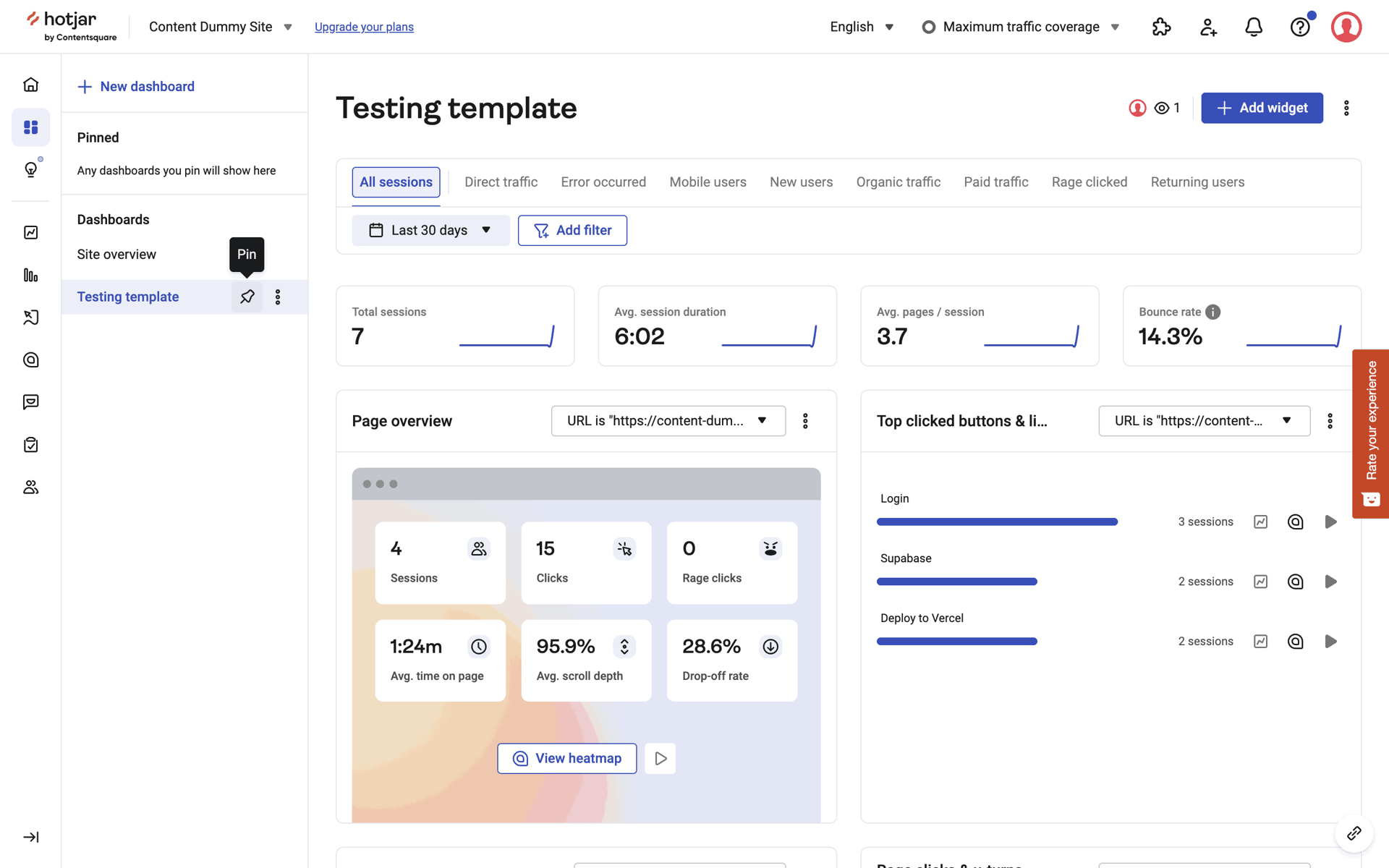Hotjar Web Business interface screenshot 19