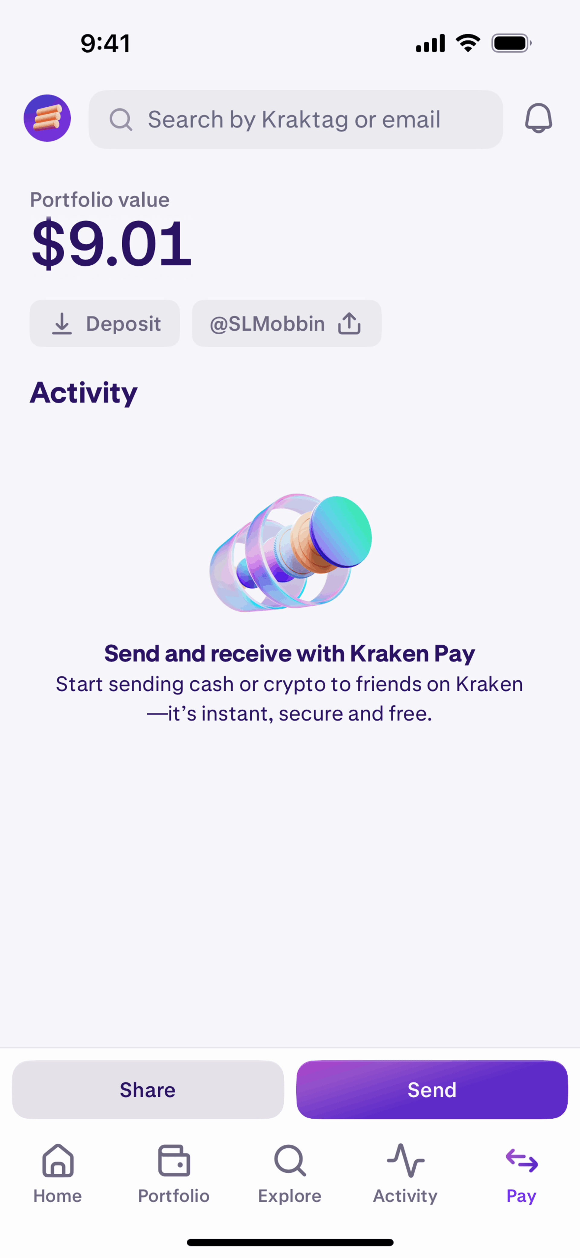 Kraken iOS Finance interface screenshot 24