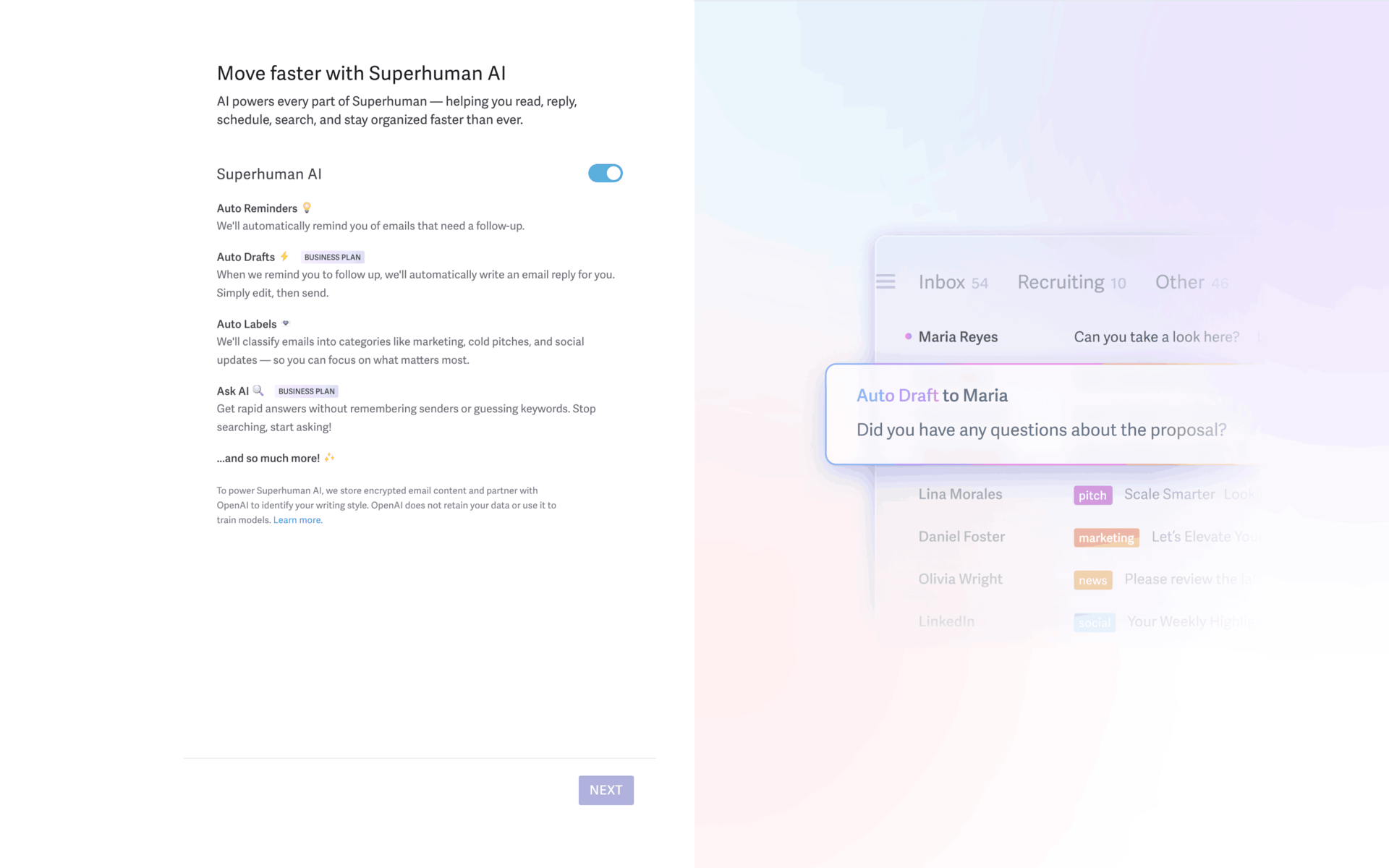 Superhuman Web AI interface screenshot 15