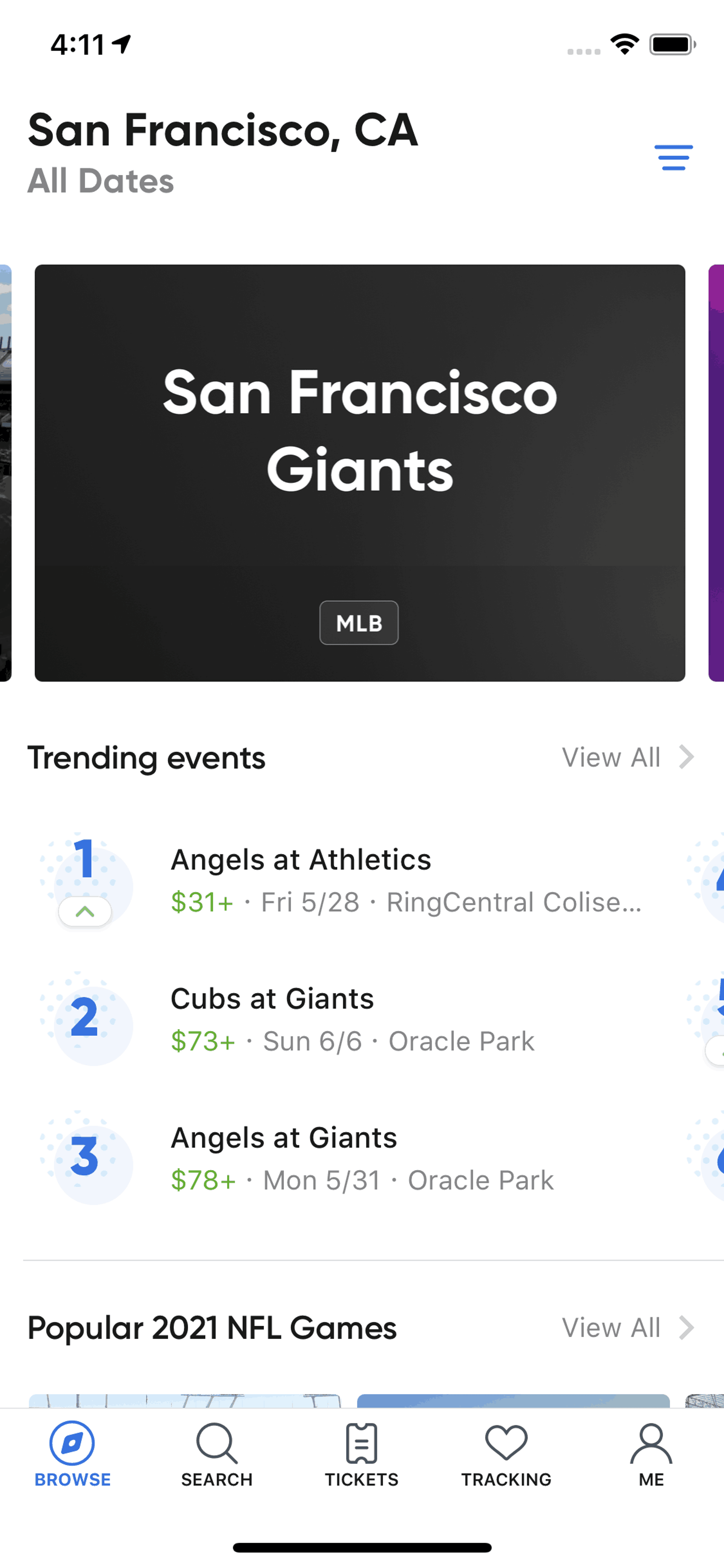 SeatGeek iOS Entertainment interface screenshot 13