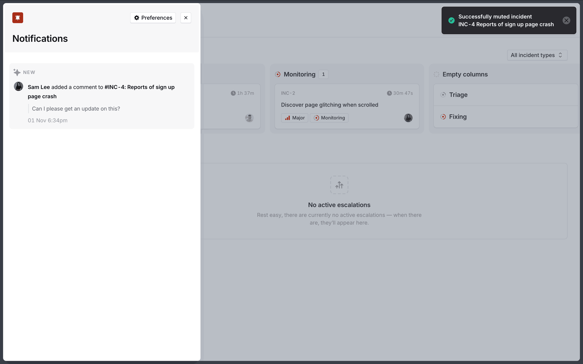 incident.io Web Developer Tools interface screenshot 20