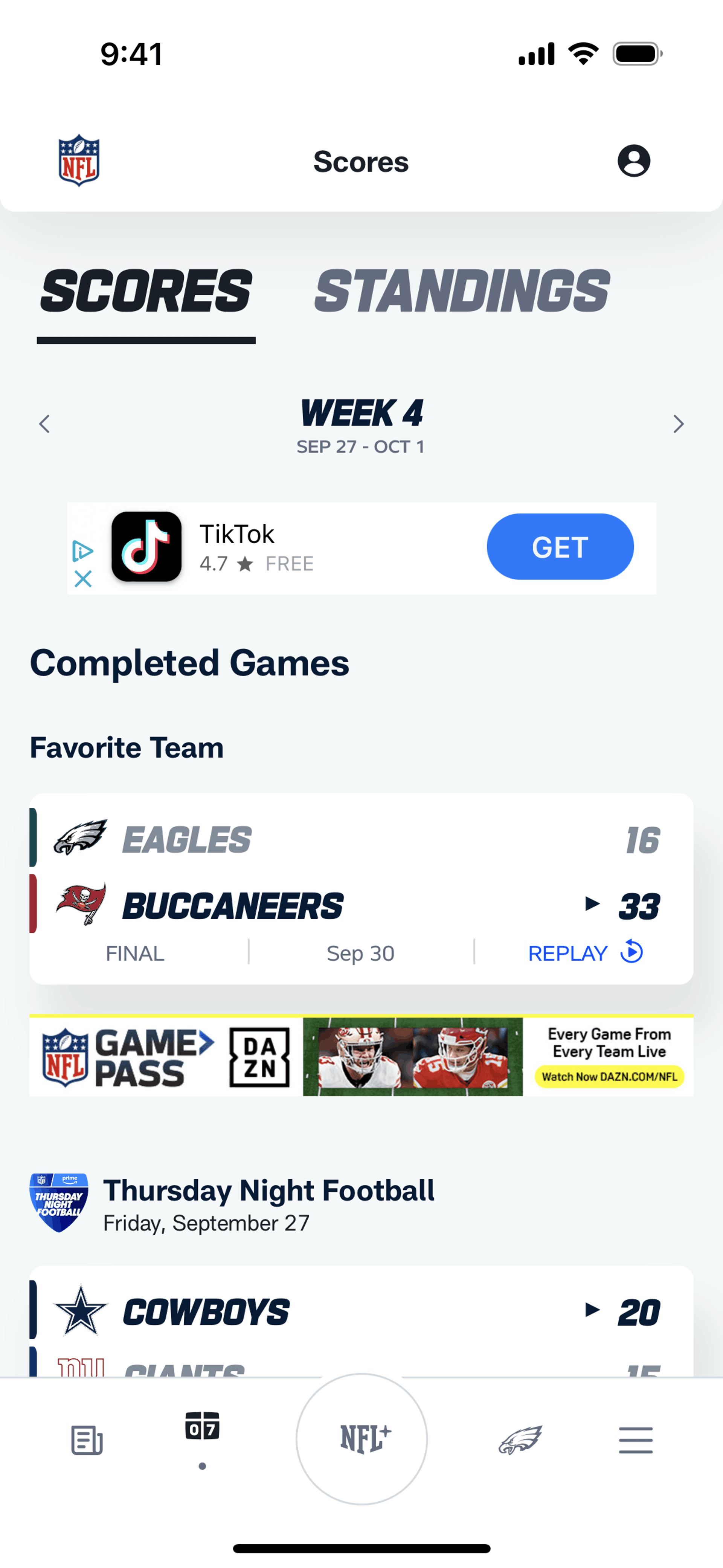 NFL iOS Sports interface screenshot 24