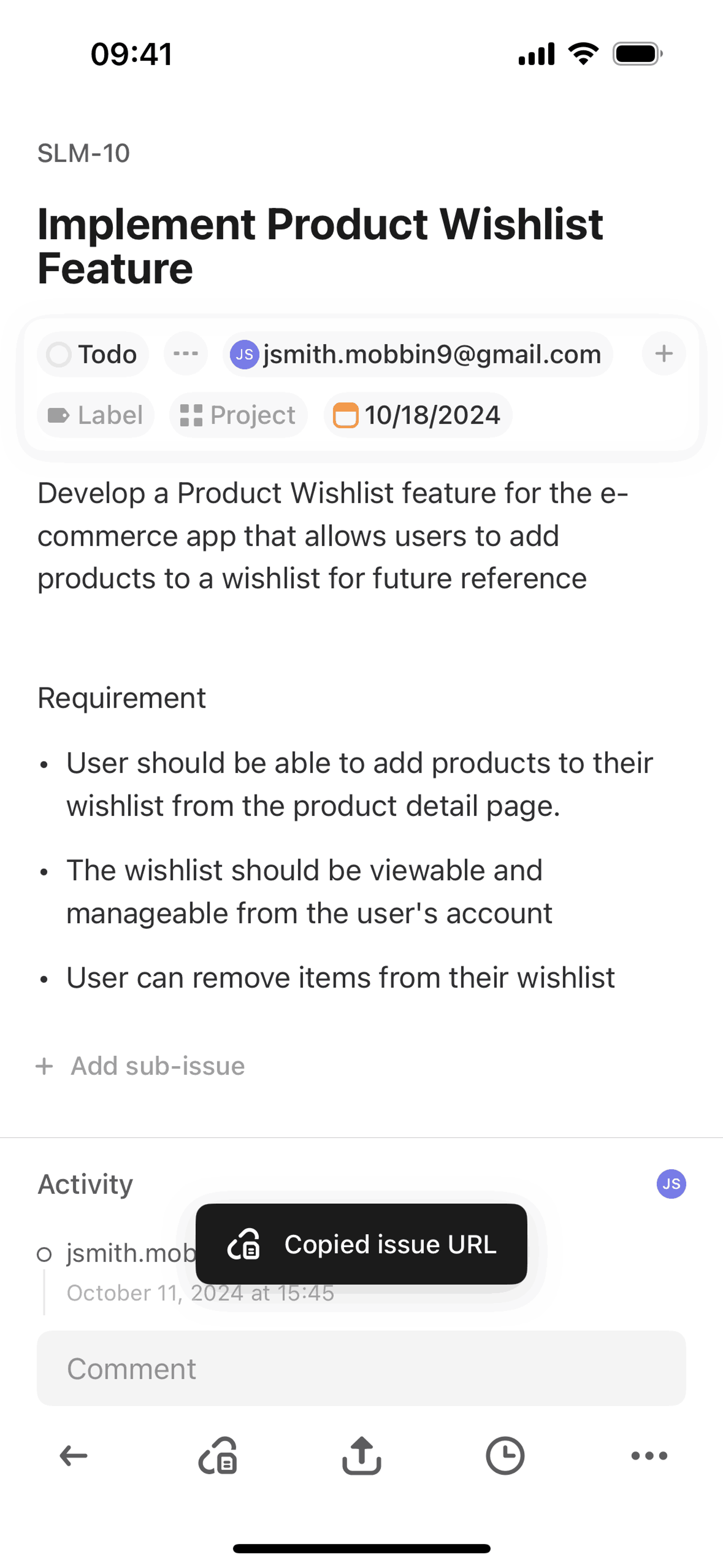 Linear iOS Developer Tools interface screenshot 13
