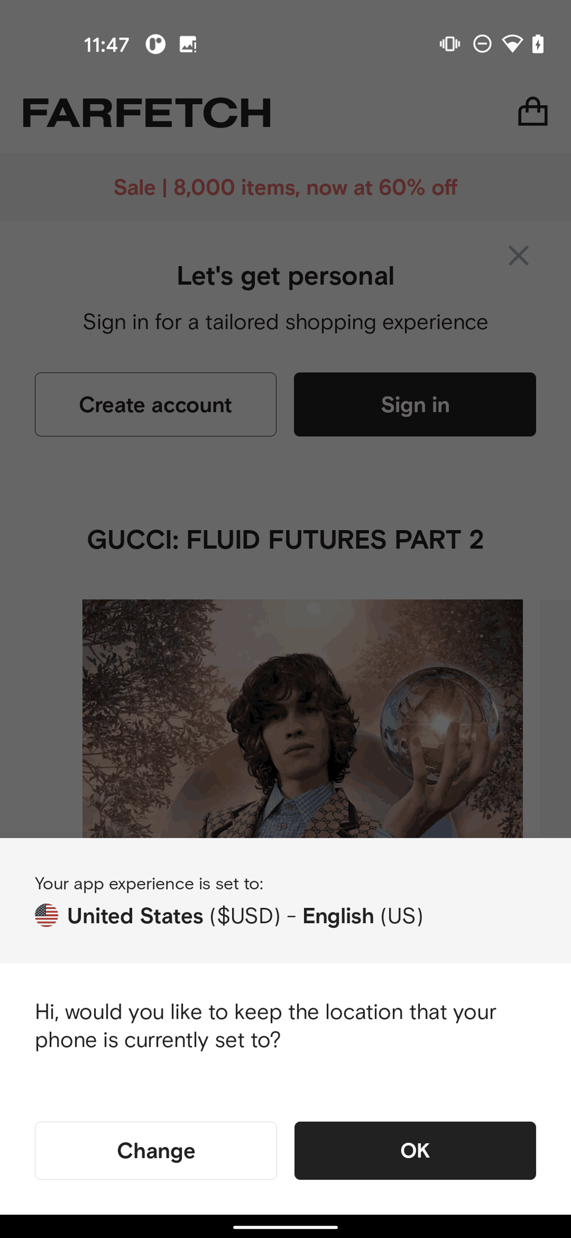 FARFETCH Android Shopping interface screenshot 4