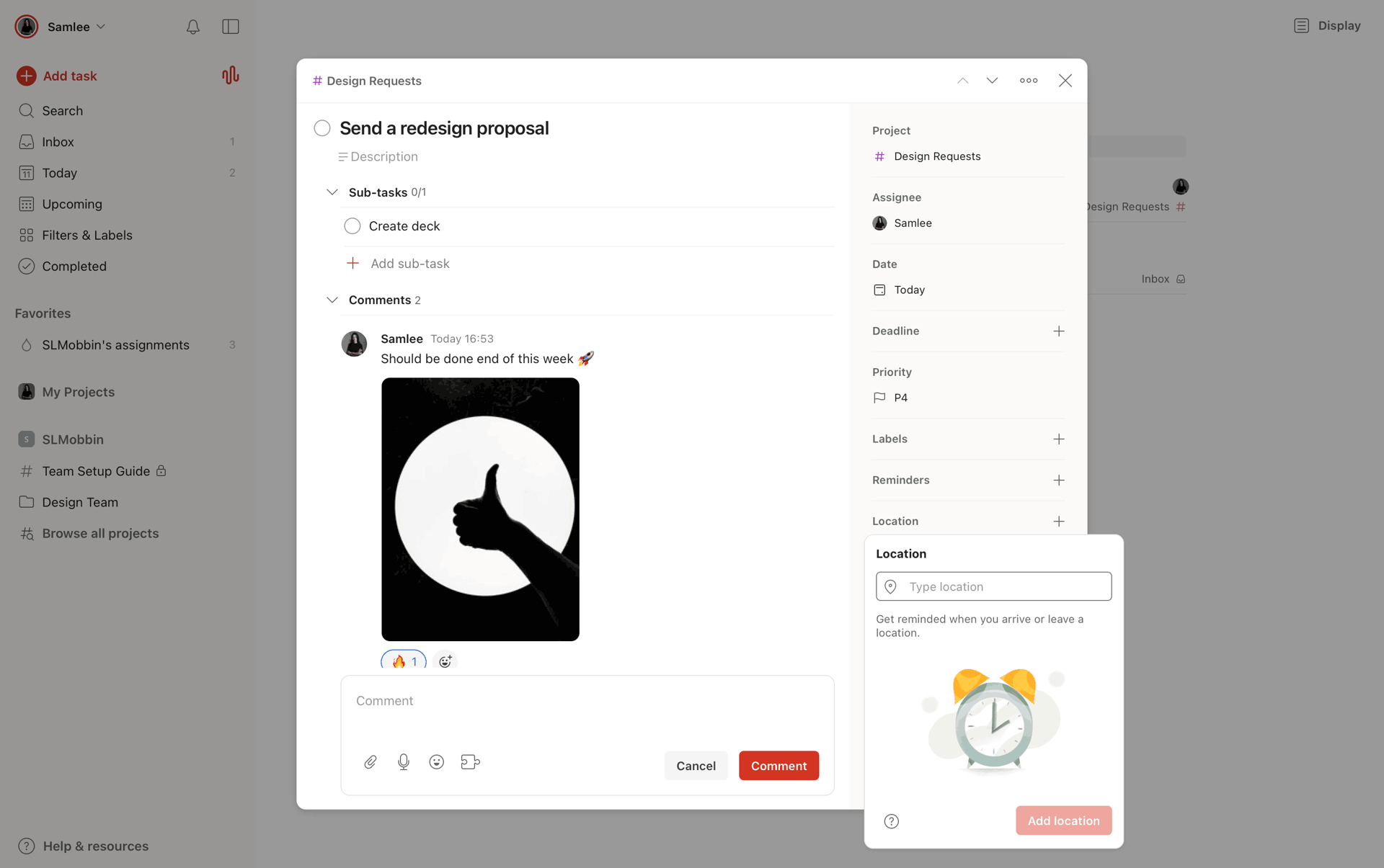 Todoist Web Collaboration interface screenshot 6