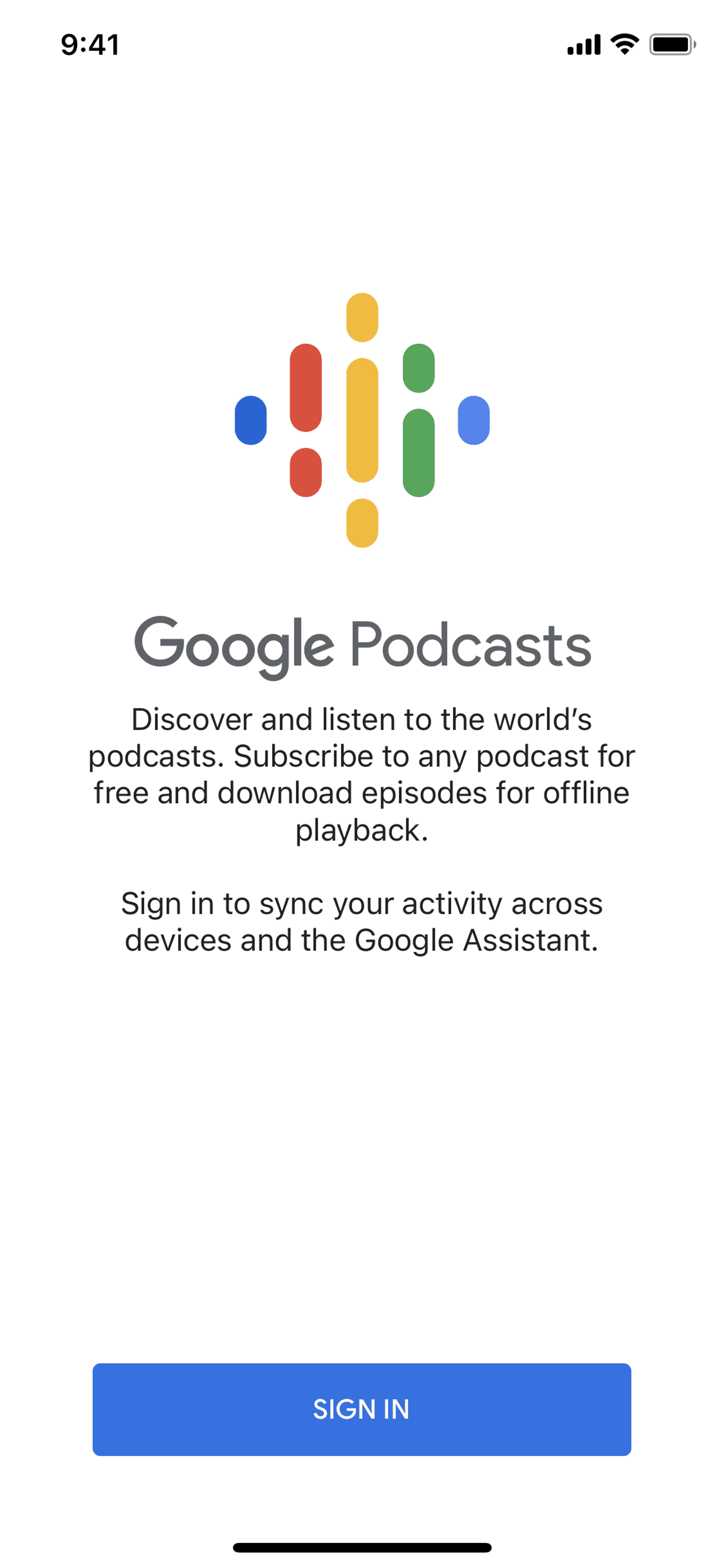 Google Podcasts iOS Entertainment interface screenshot 6