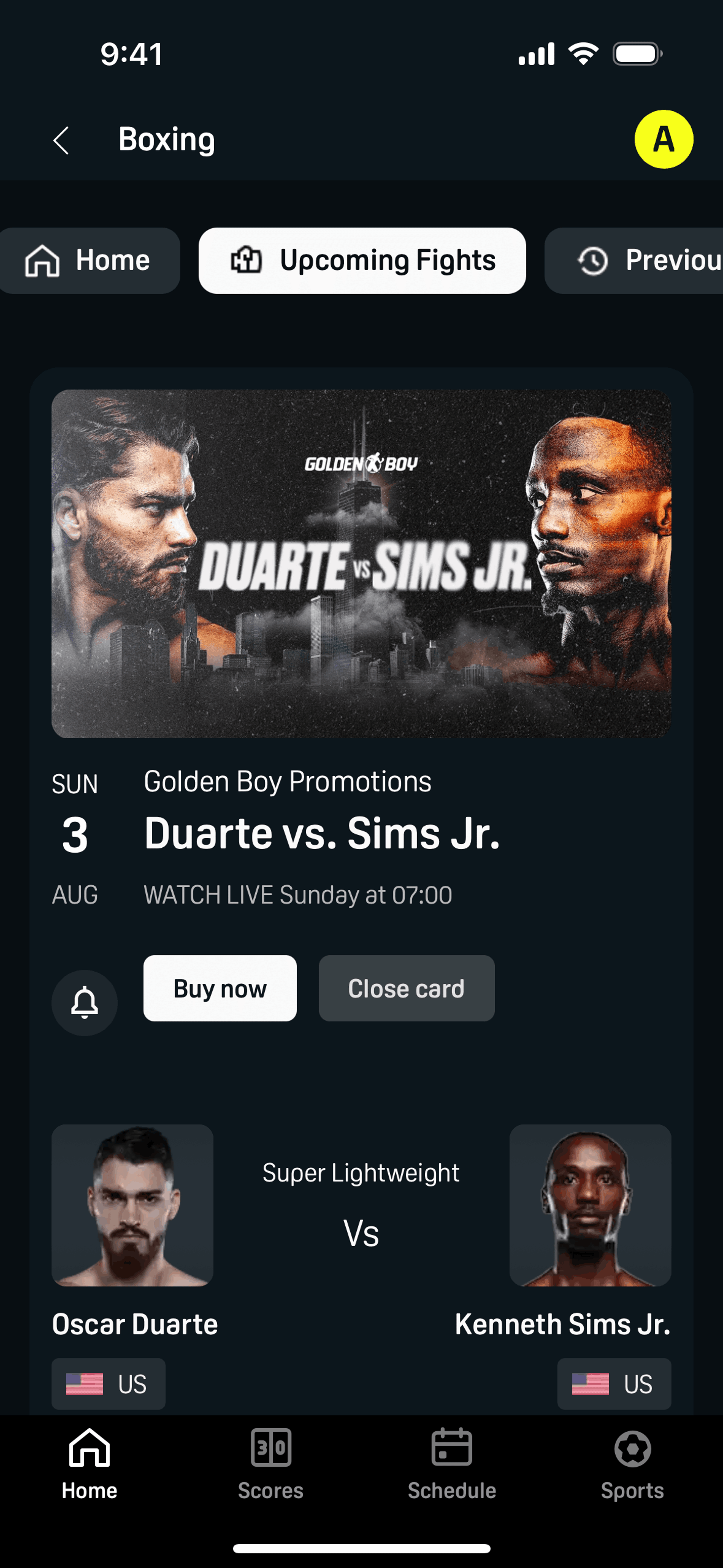 DAZN iOS Sports interface screenshot 8