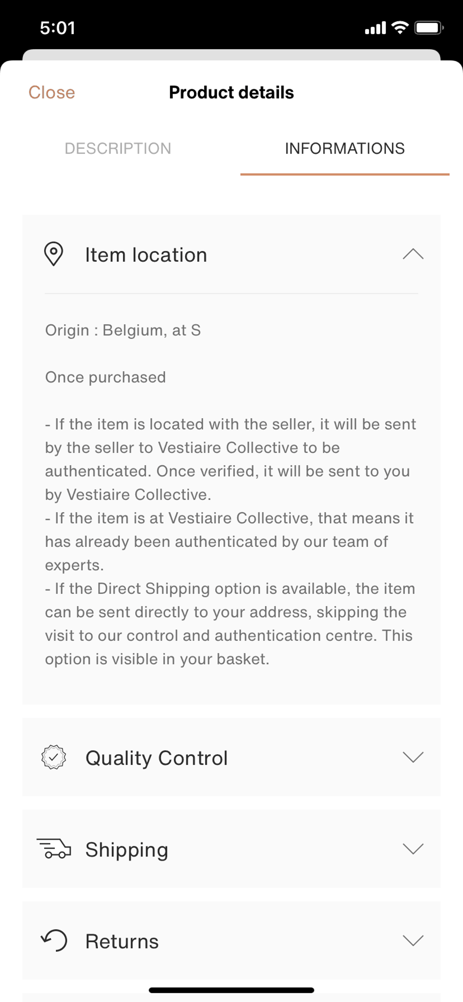 Vestiaire Collective iOS Shopping interface screenshot 22