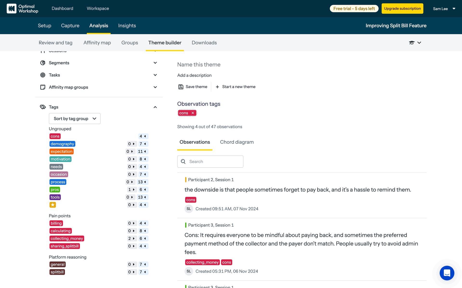 Optimal Workshop Web Business interface screenshot 23