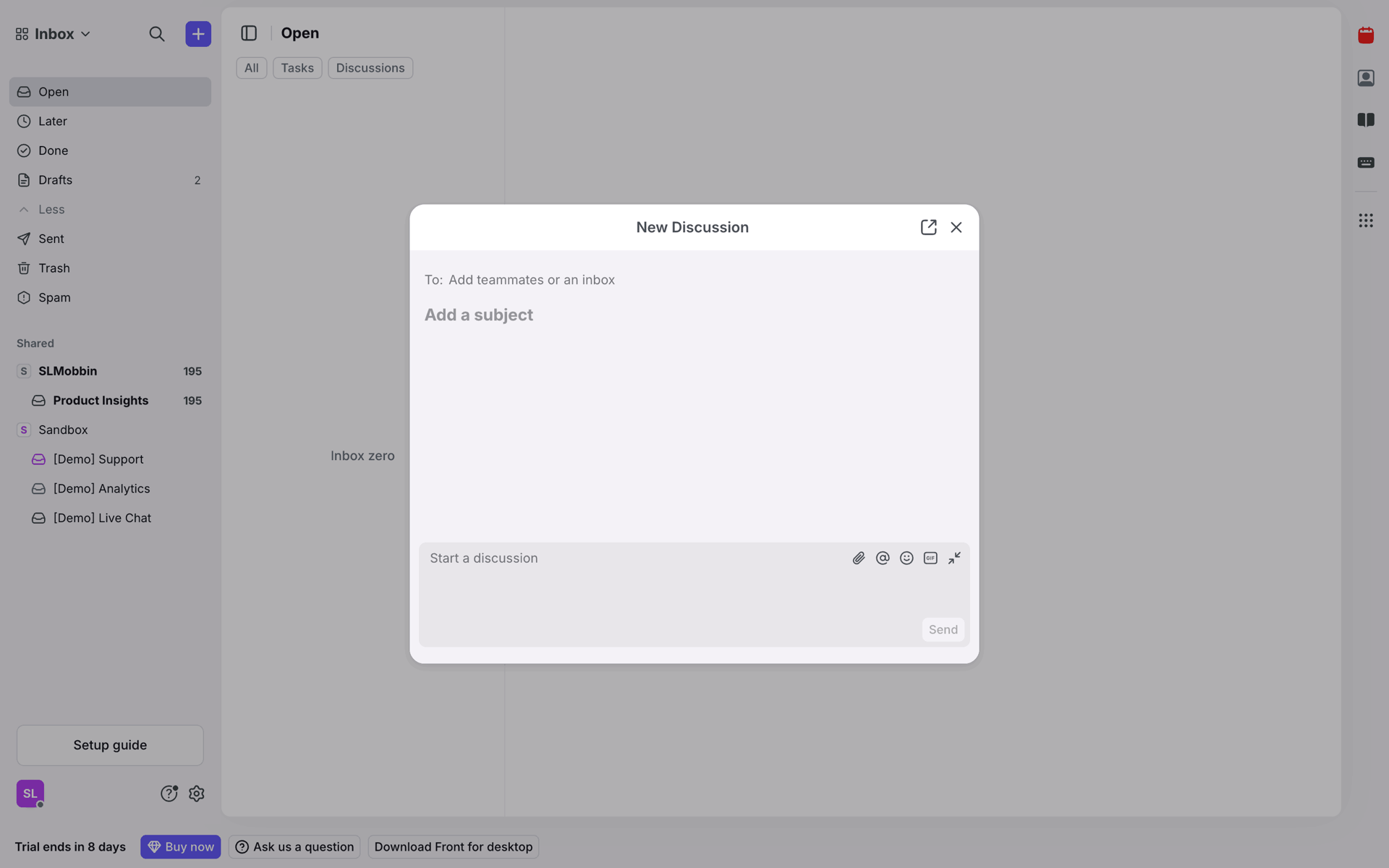 Front Web Business interface screenshot 12