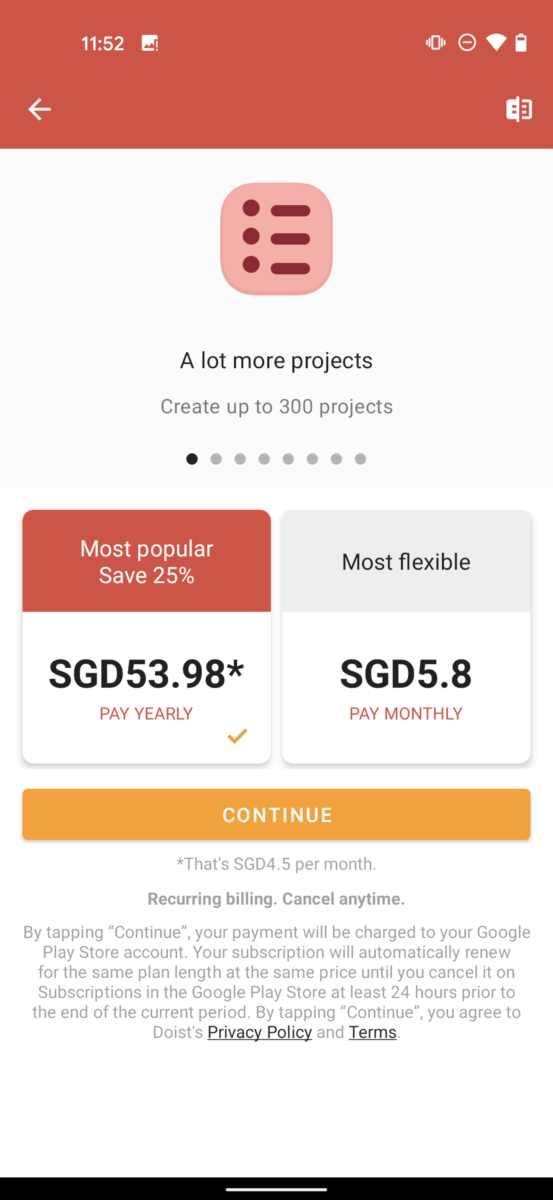 Todoist Android Collaboration interface screenshot 21