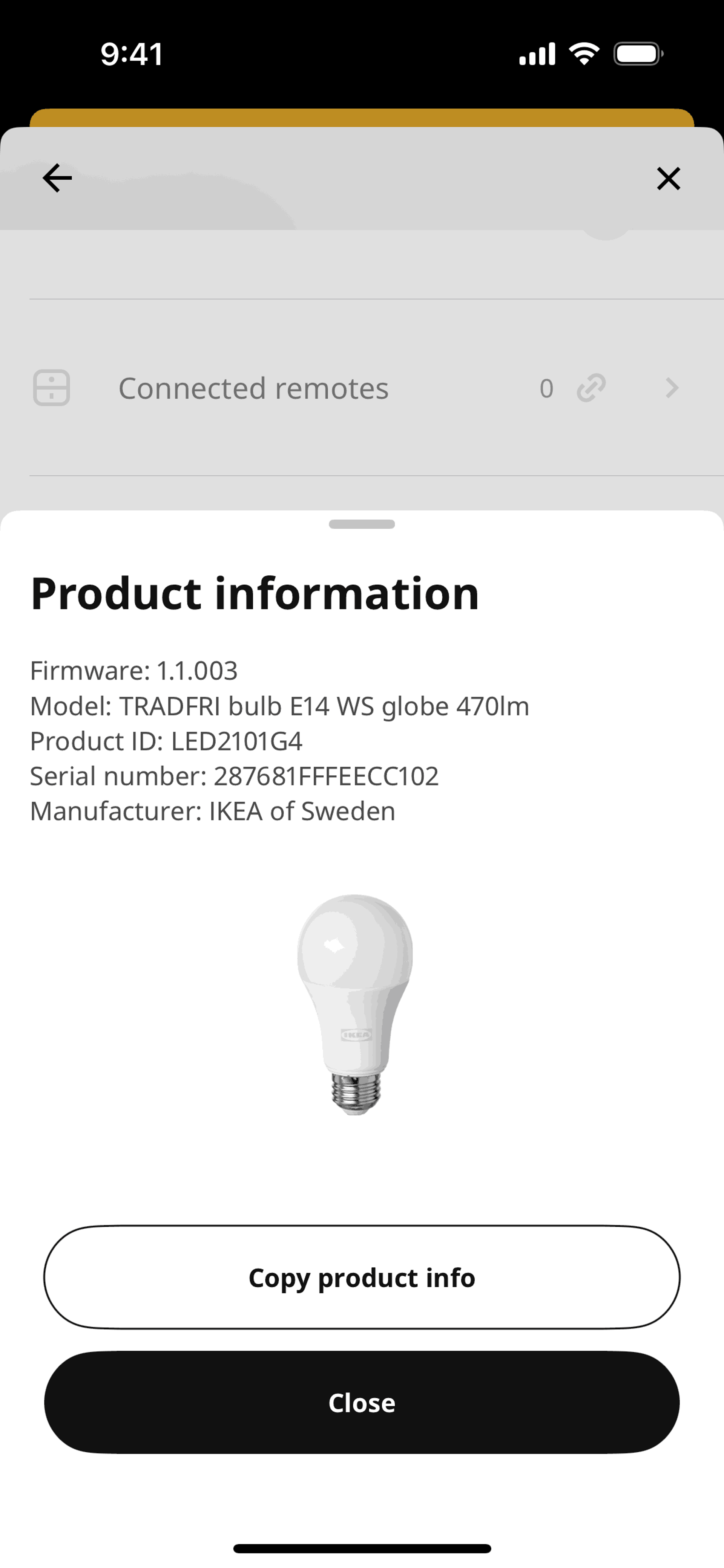 IKEA Home smart iOS Utilities interface screenshot 4
