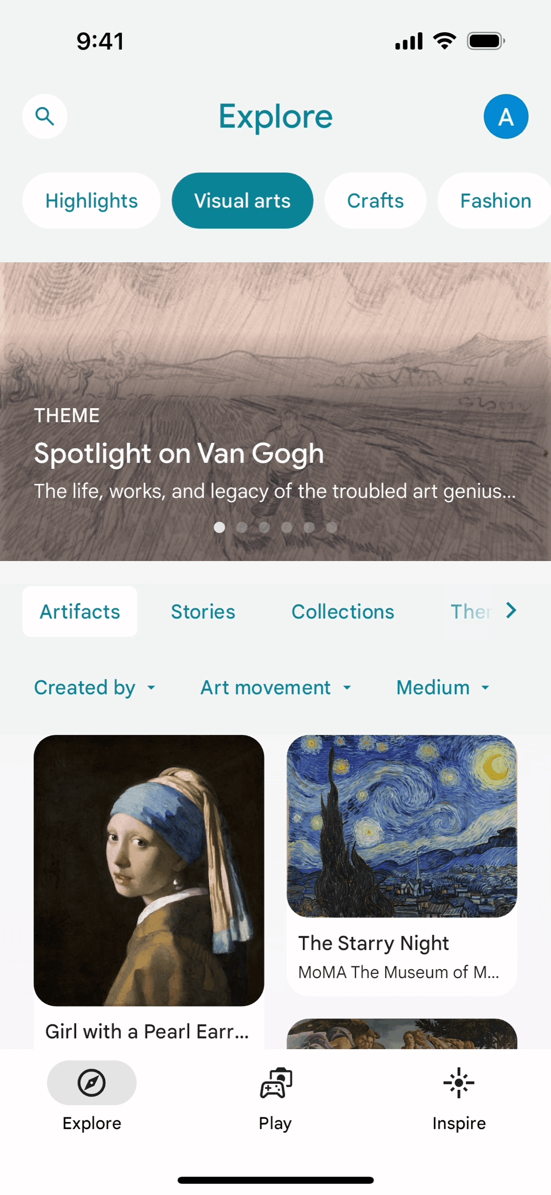 Google Arts & Culture iOS Education interface screenshot 19