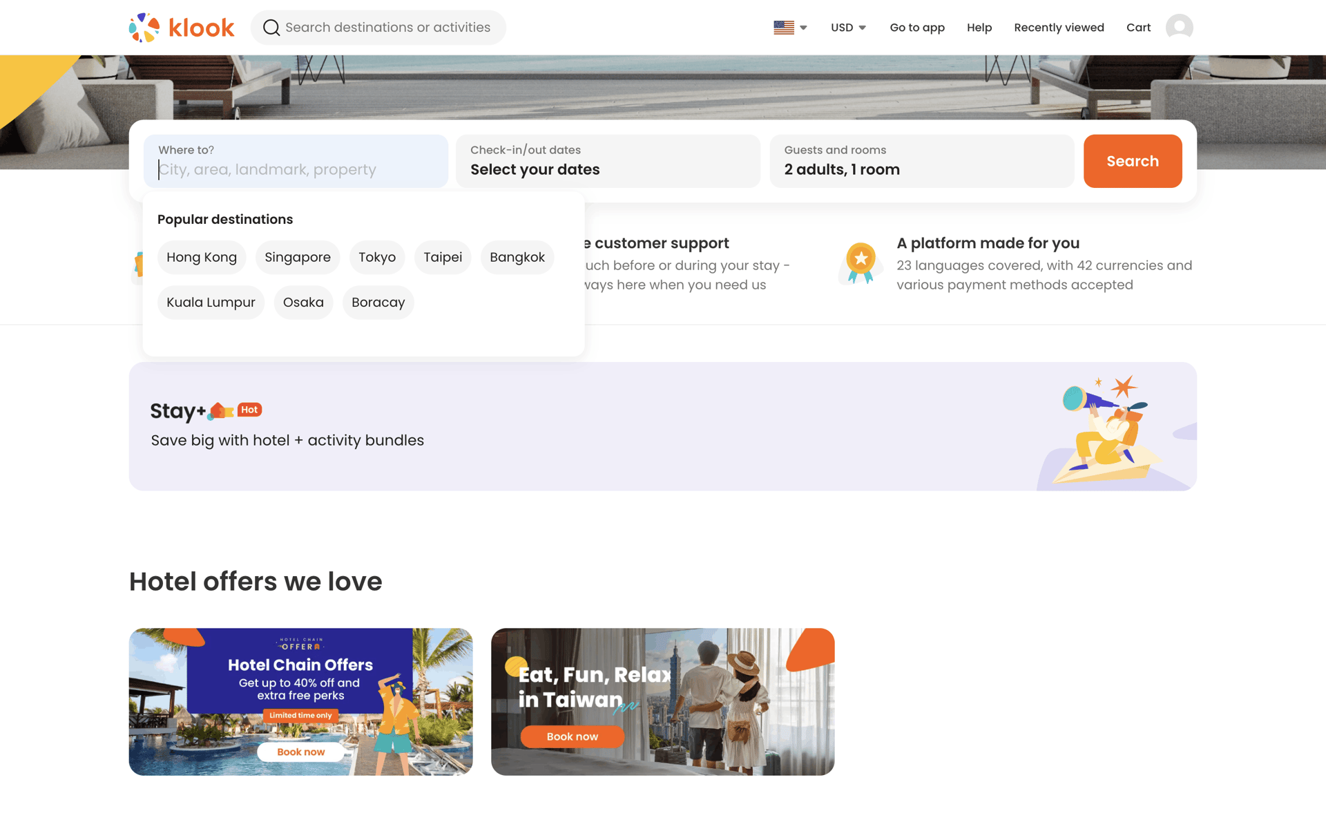 Klook Web Travel & Transportation interface screenshot 14