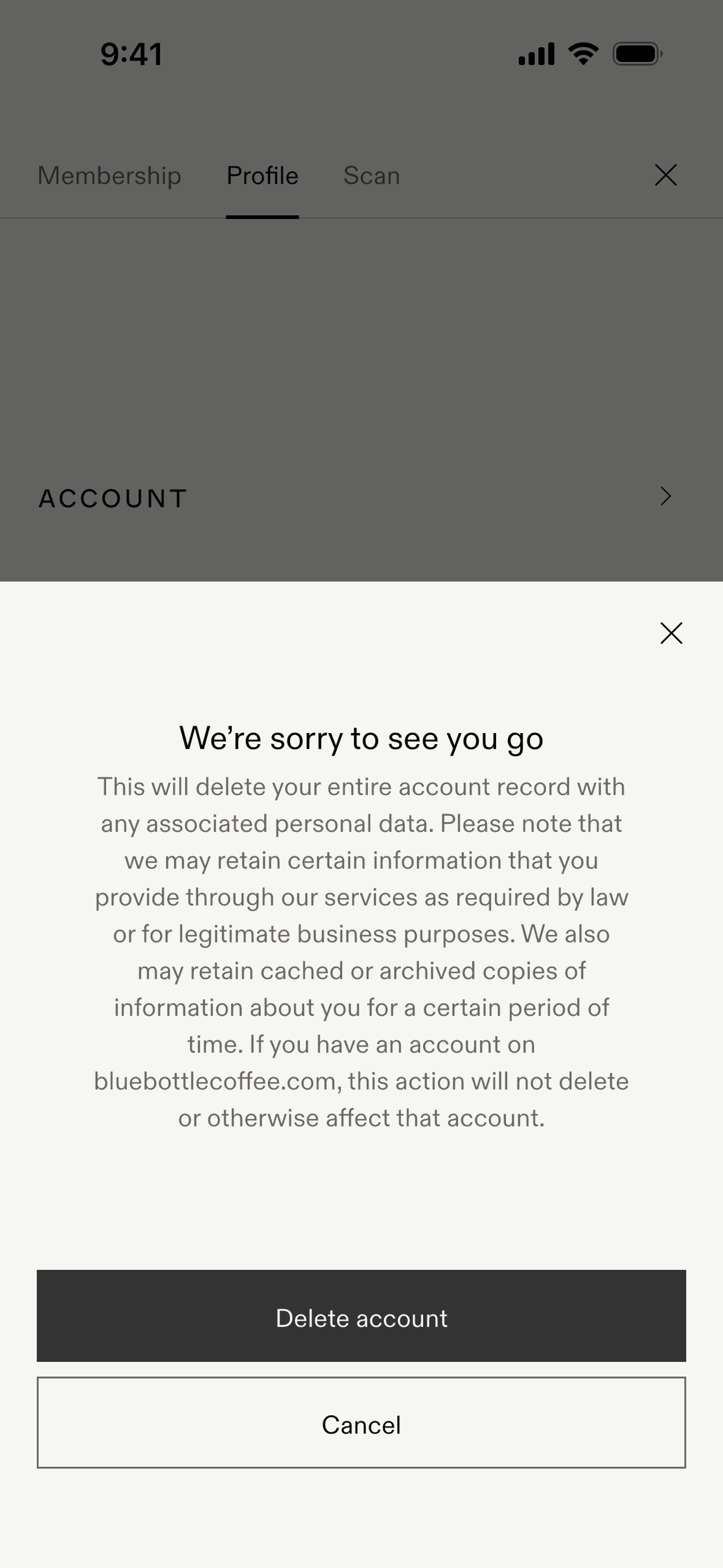 Blue Bottle Coffee iOS Food & Drink interface screenshot 9