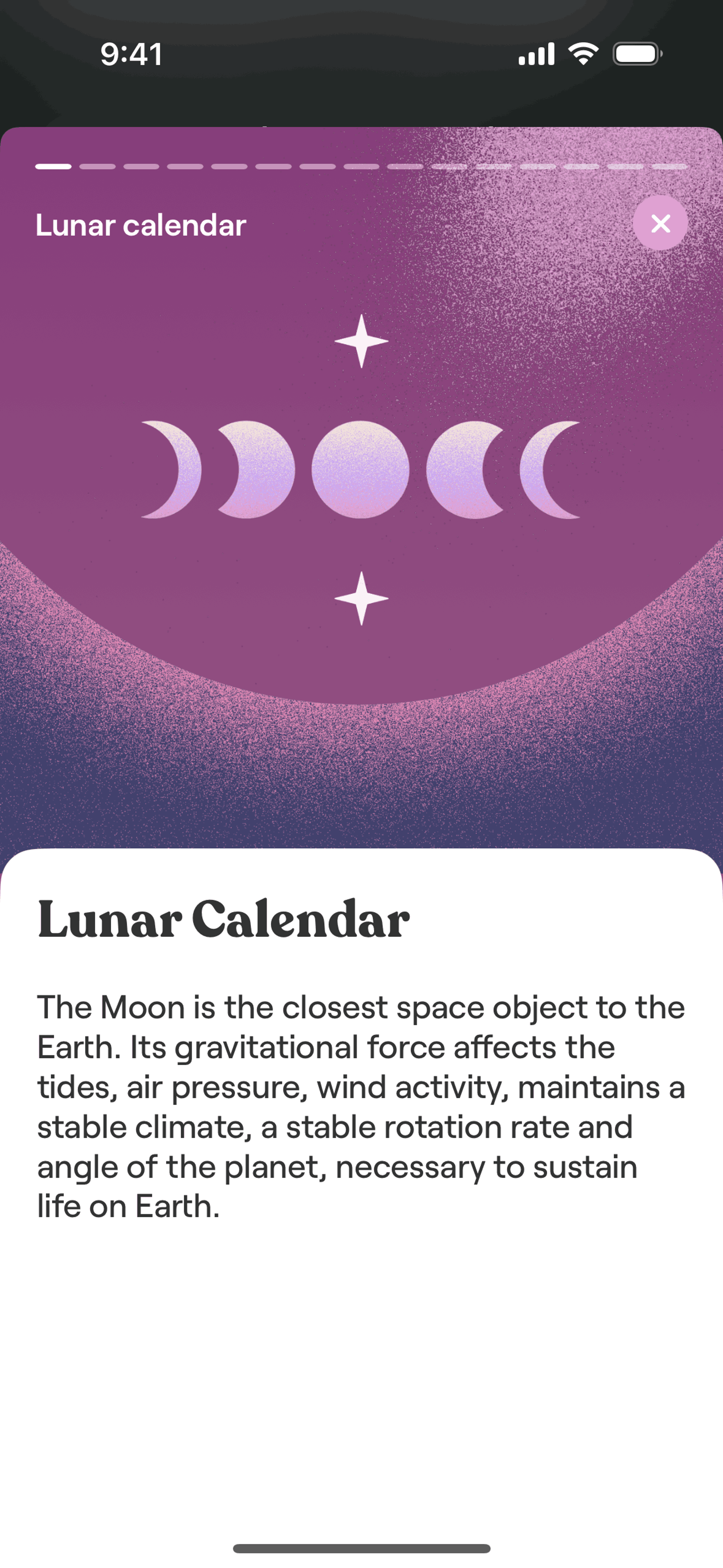 Moonly iOS Lifestyle interface screenshot 8