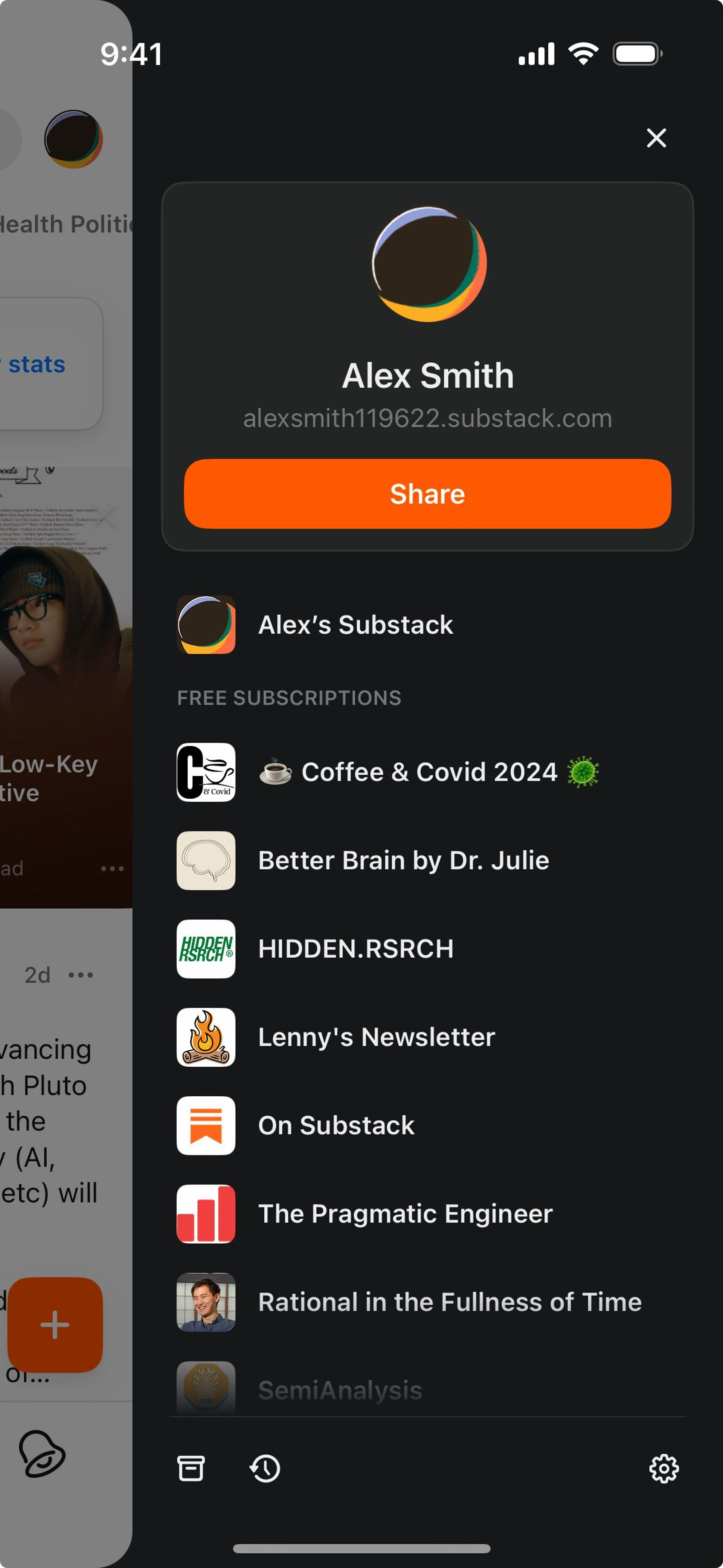 Substack iOS News interface screenshot 14